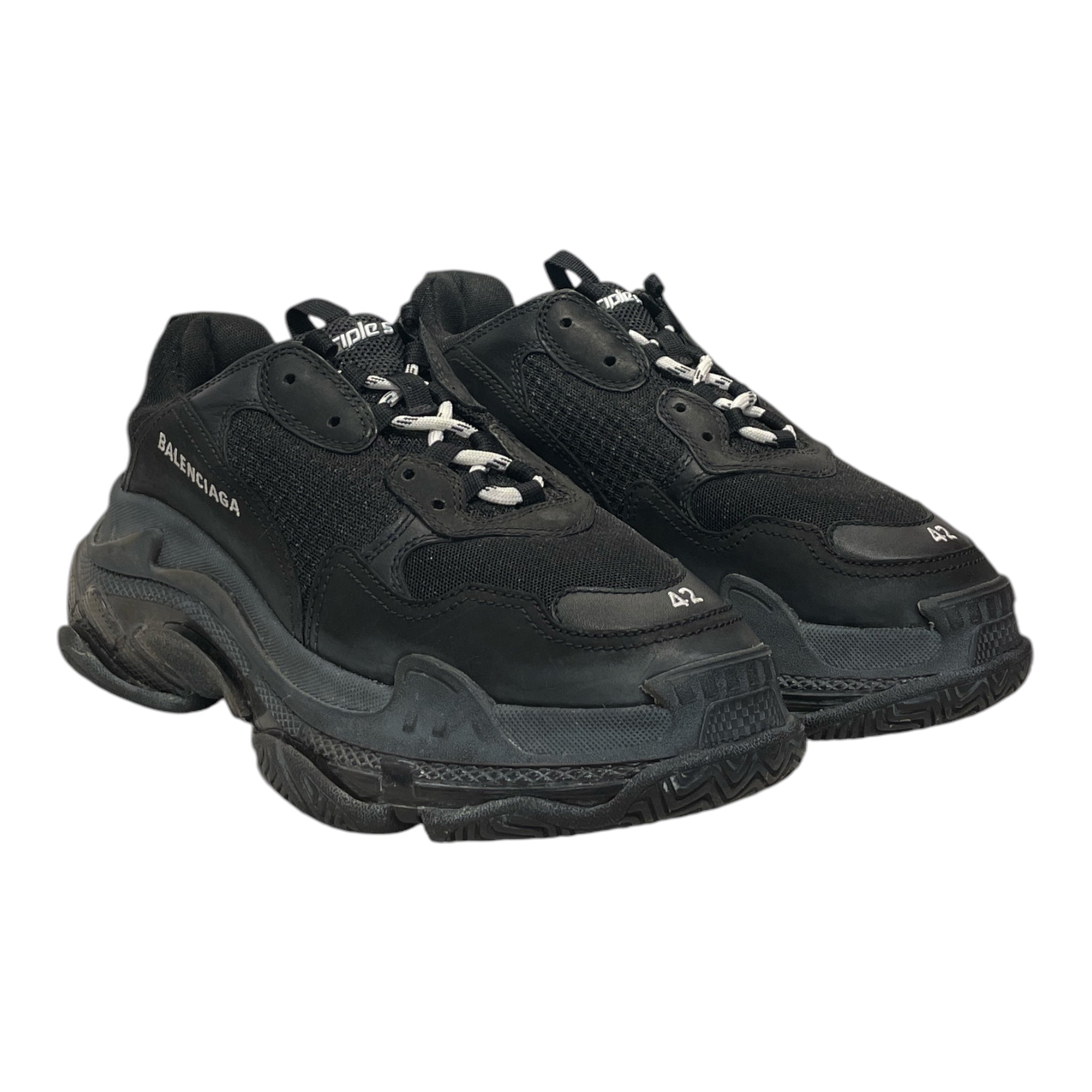 BALENCIAGA/Low-Sneakers/EU 42/BLK/TRIPLE S view 1