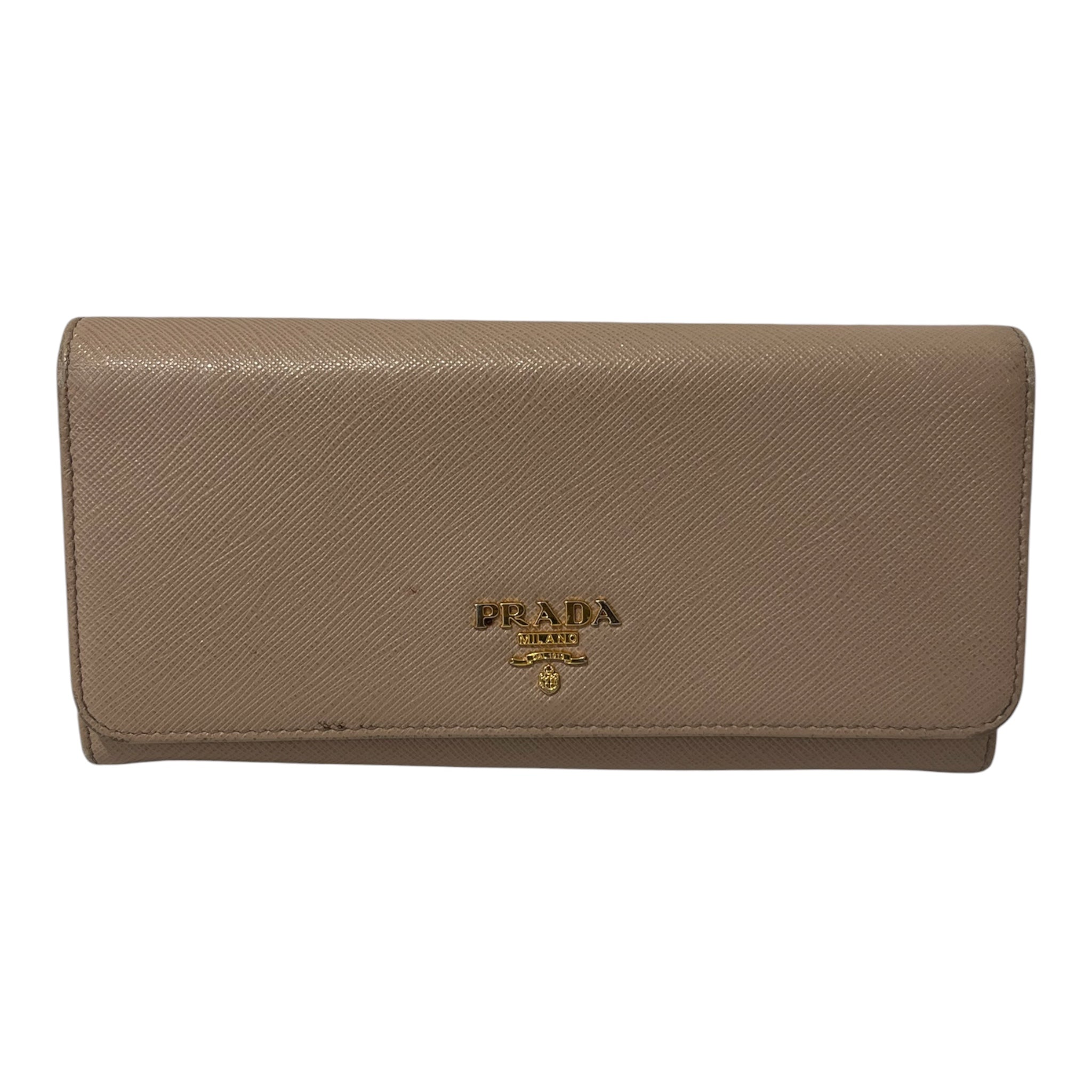PRADA/Long Wallet/Leather/BRW/L's/GOLD HARDWARE view 1