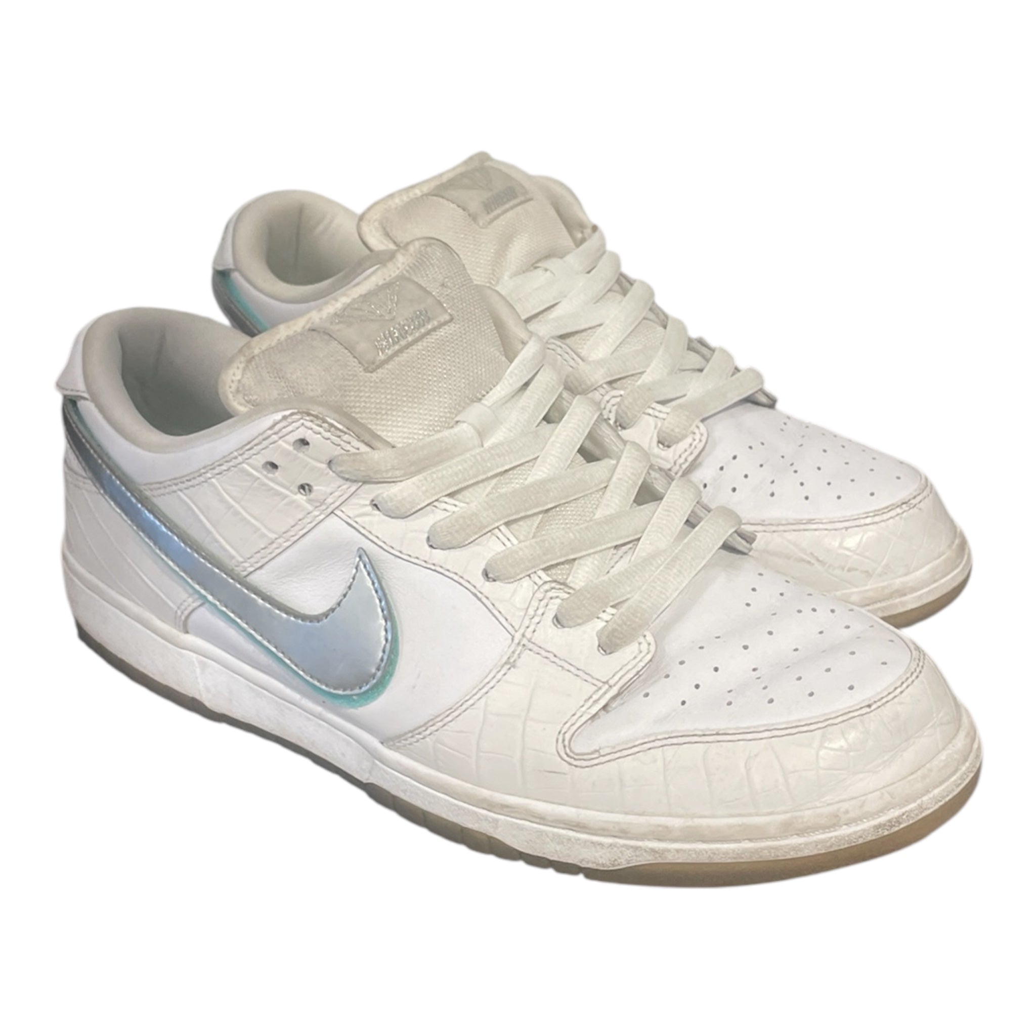 NIKE/Low-Sneakers/US 11/Cotton/WHT/nike sb dunk low white diamond view 1