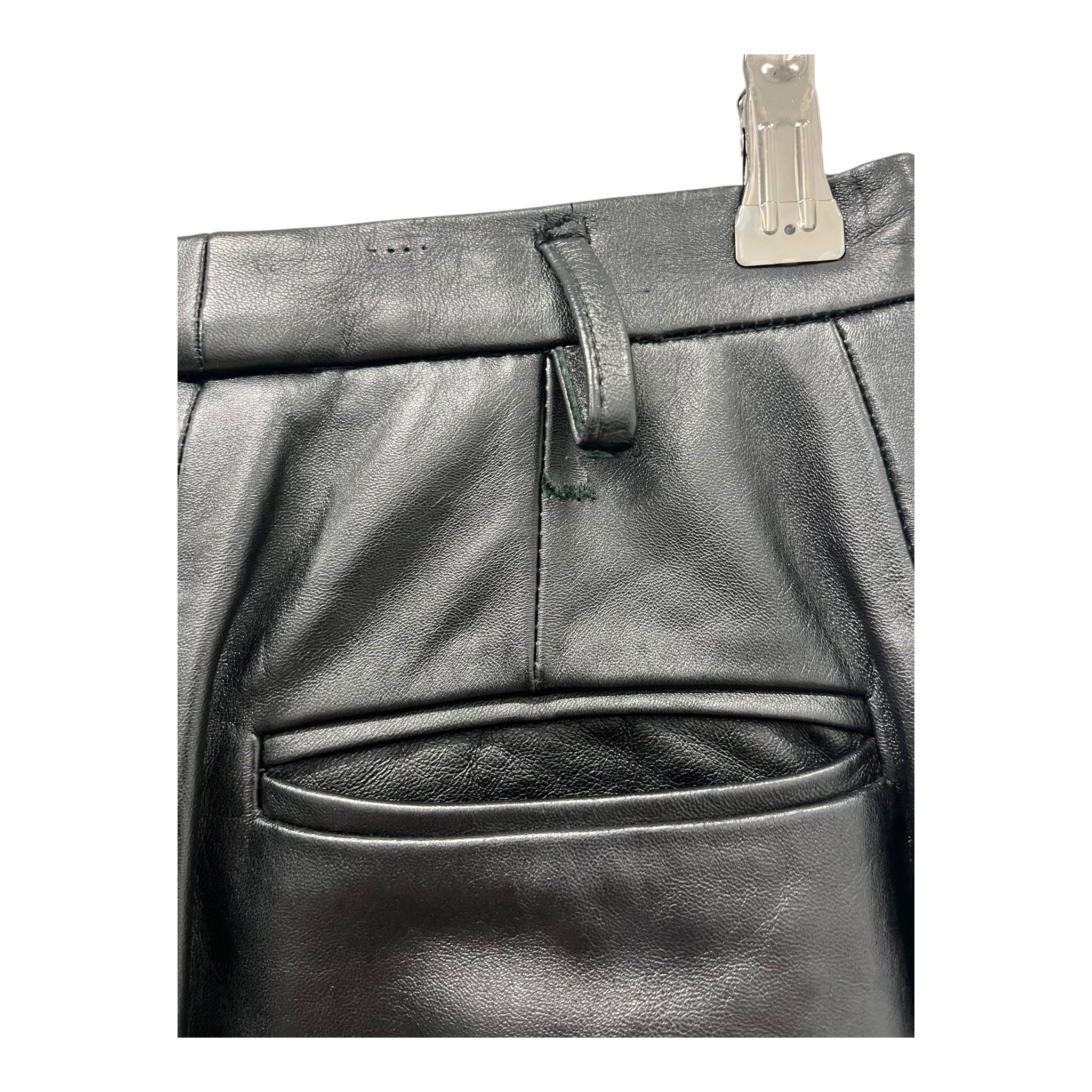 GOLDEN GOOSE/Straight Pants/S/Leather/BLK/High-waisted/leather pants view 5