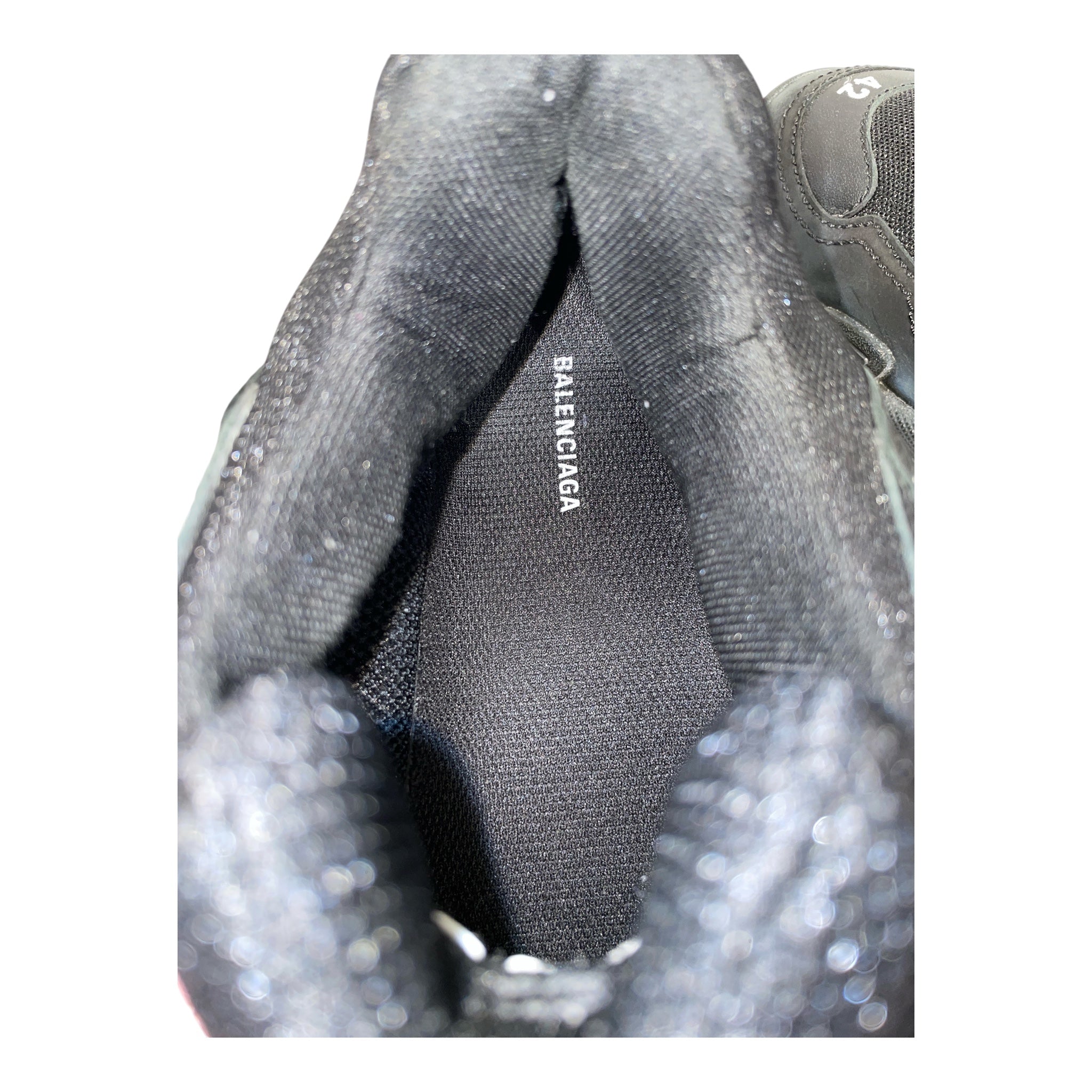 BALENCIAGA/Low-Sneakers/EU 42/BLK/TRIPLE S view 3