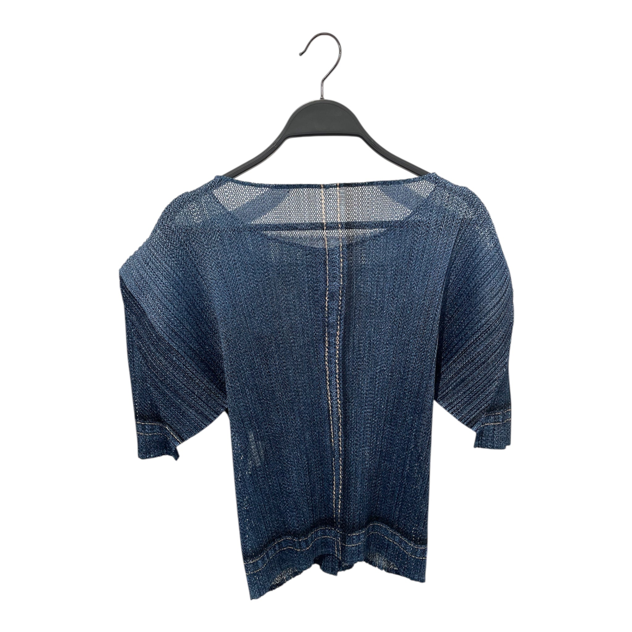PLEATS PLEASE ISSEY MIYAKE/SS Shirt/3/Cotton/BLU/VERTICAL STICH ROUND BUTTONS view 2