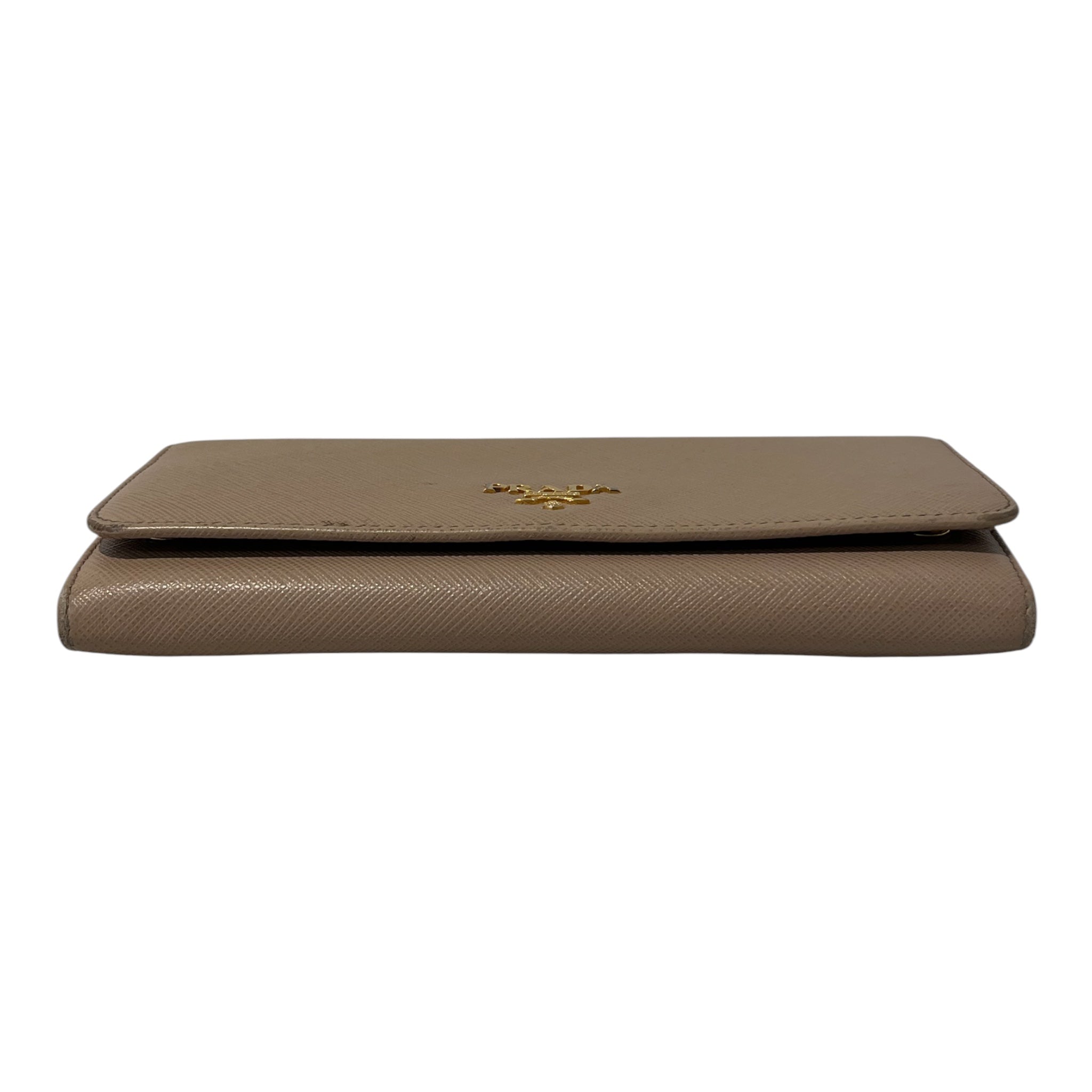 PRADA/Long Wallet/Leather/BRW/L's/GOLD HARDWARE view 3