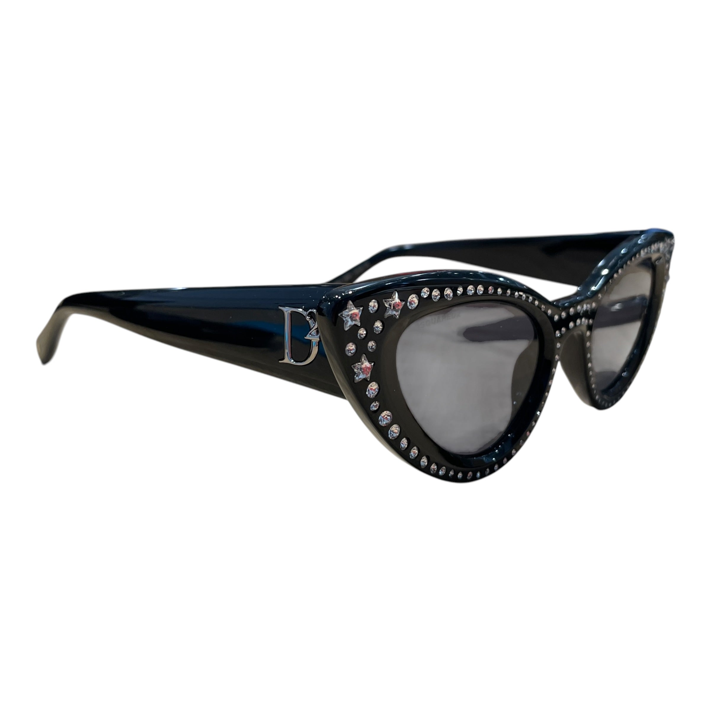 DSQUARED2/Sunglasses/Glitter/Plastic/BLK/L's/Crystal Cat Eye view 2