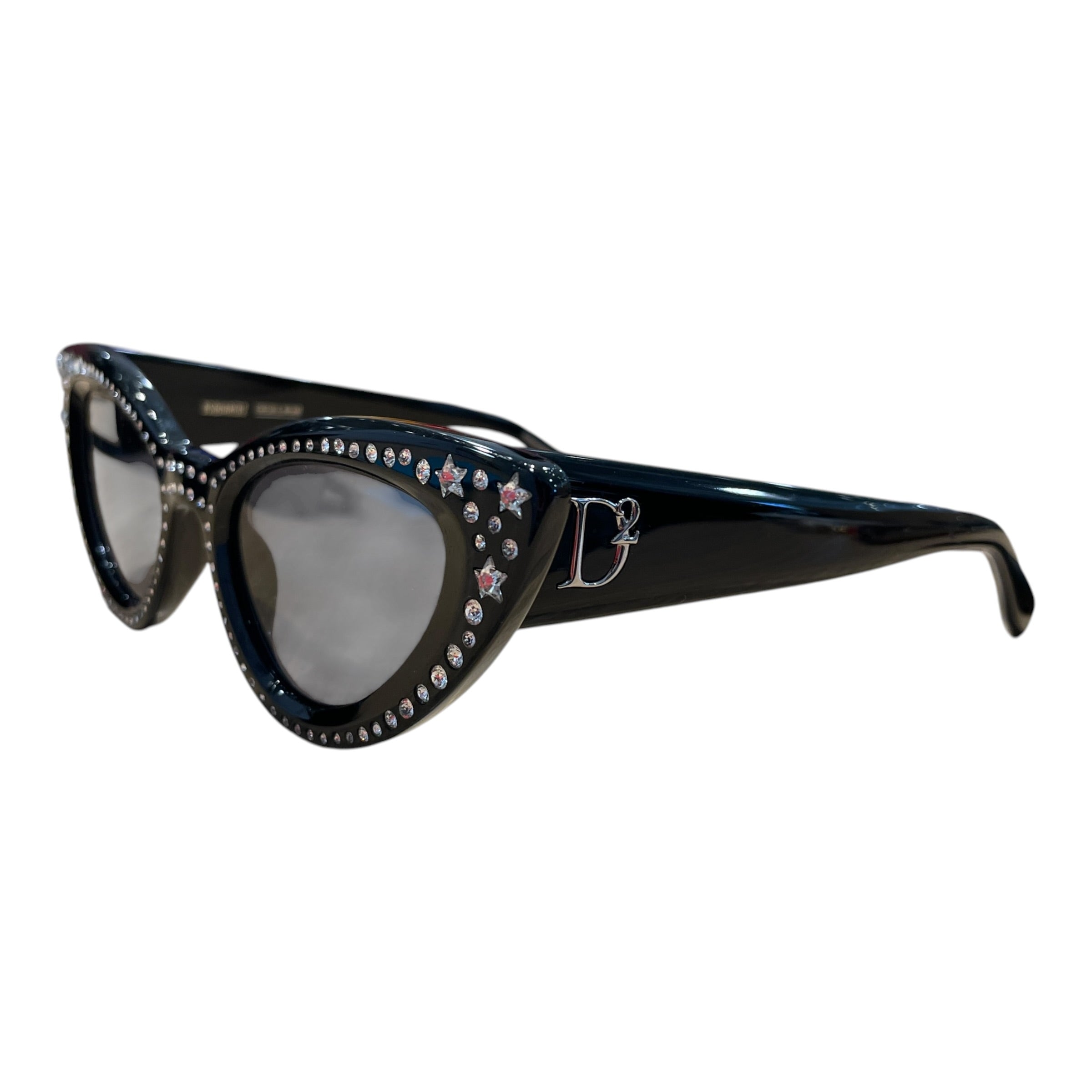 DSQUARED2/Sunglasses/Glitter/Plastic/BLK/L's/Crystal Cat Eye view 3