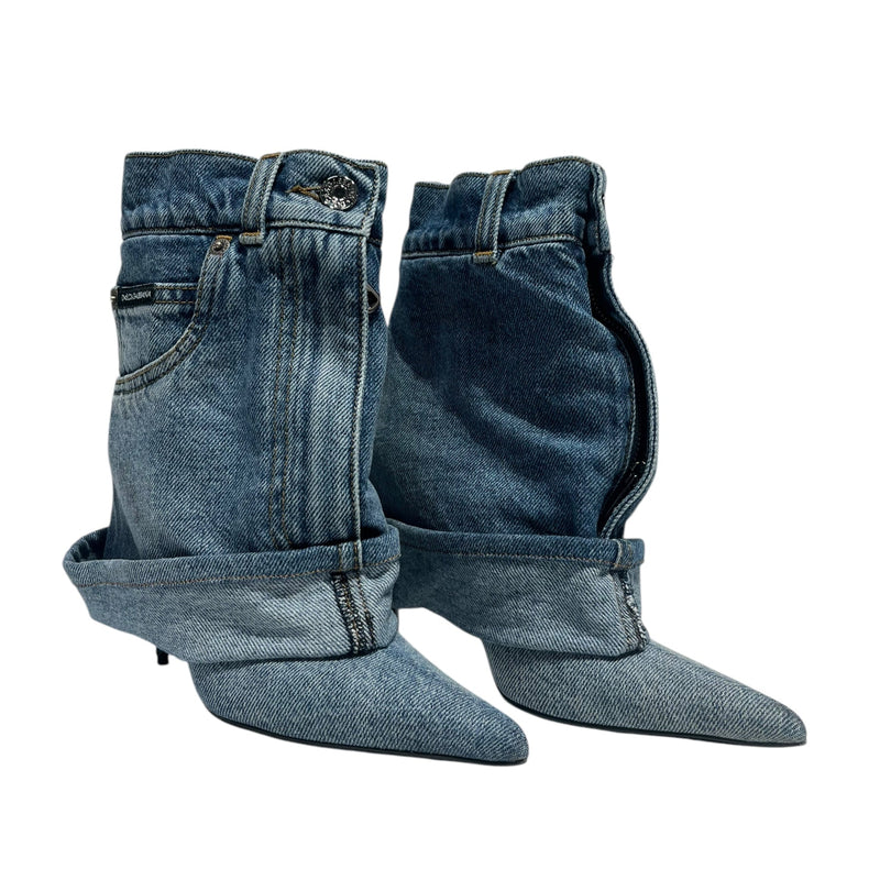 DOLCE&GABBANA/Heels/EU 38/Denim/BLU/DENIM BOOT/HEELS