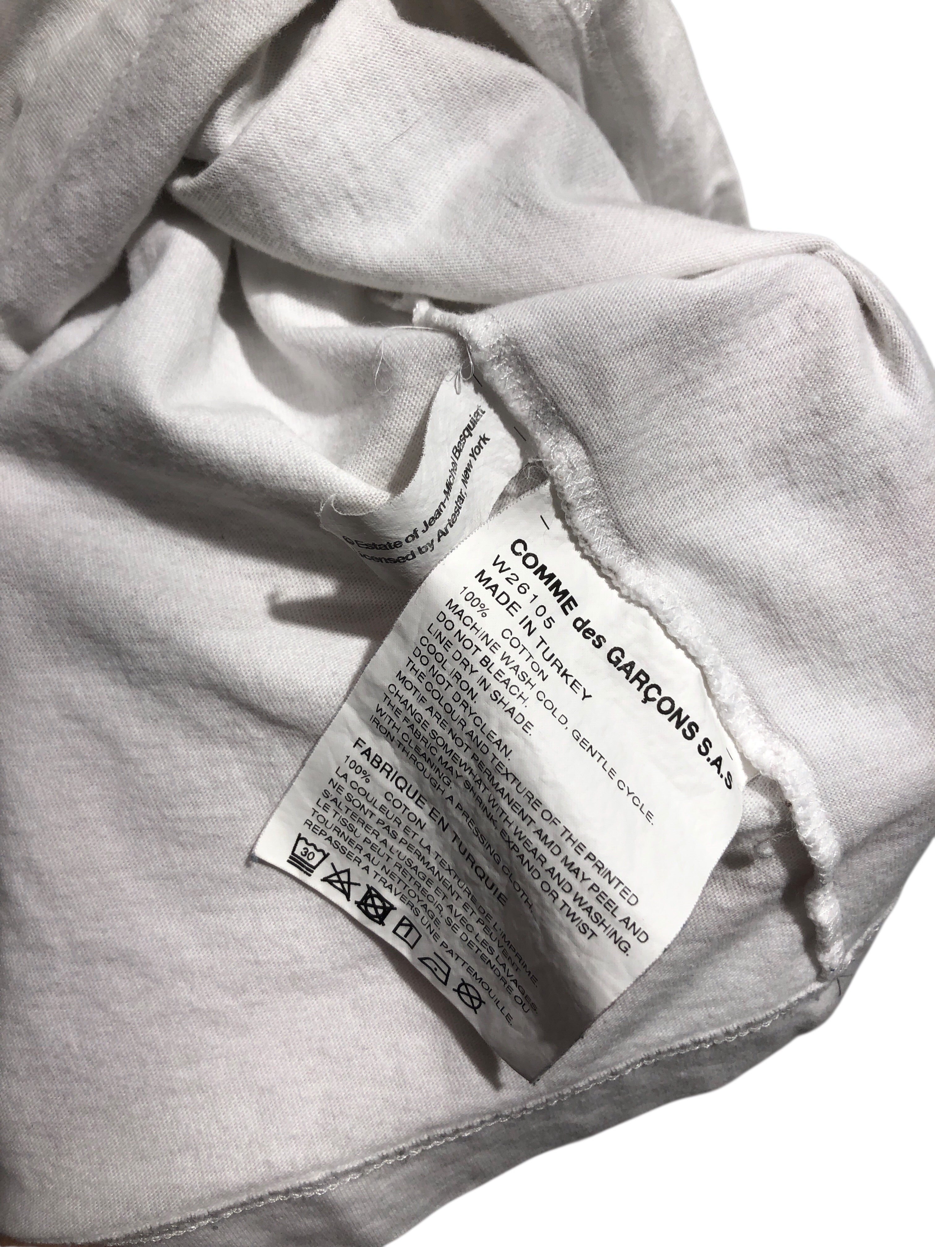 COMME des GARCONS SHIRT/T-Shirt/L/Cotton/WHT/Graphic/JEAN-MICHEL BASQUIAT W26105 view 4