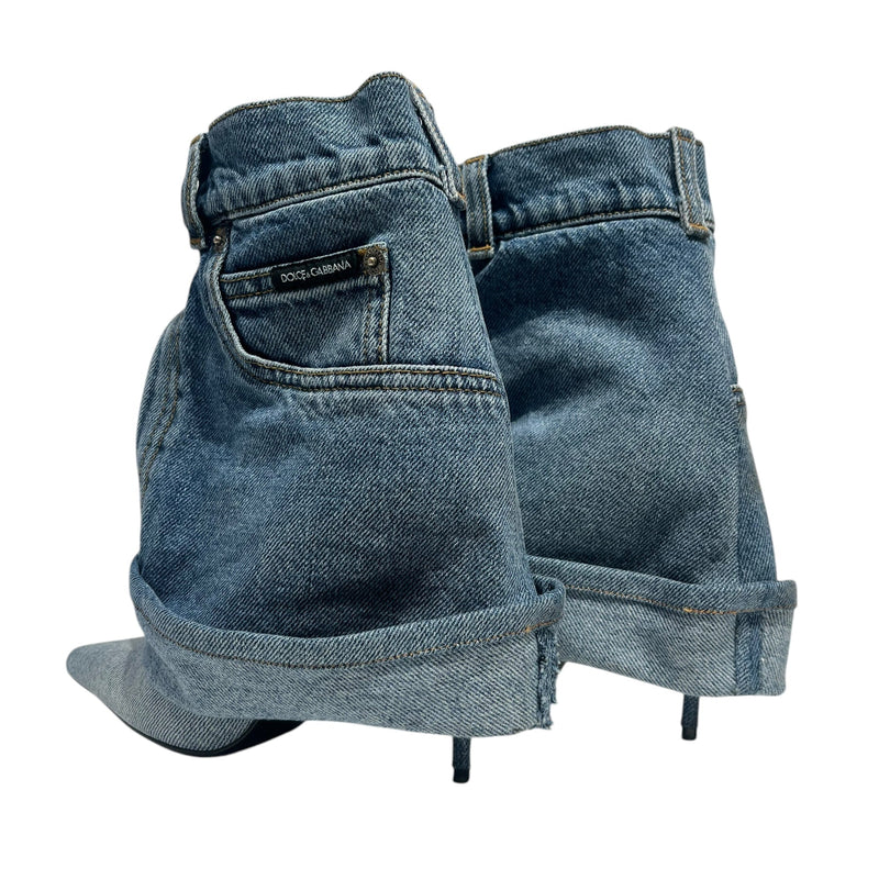 DOLCE&GABBANA/Heels/EU 38/Denim/BLU/DENIM BOOT/HEELS