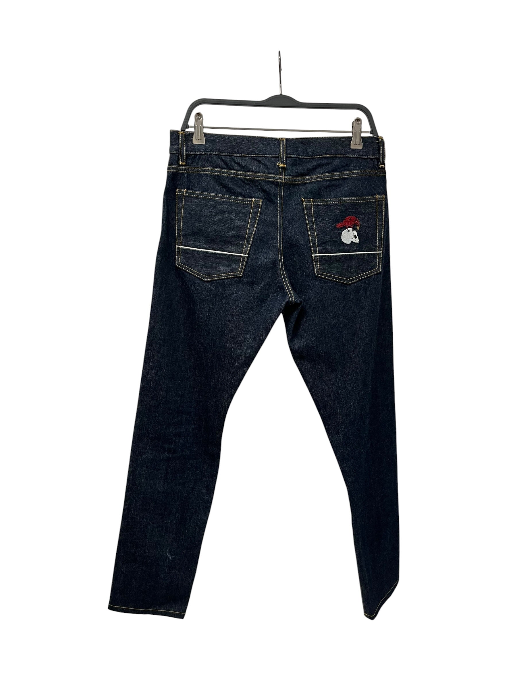 Alexander McQueen/Pants/48/Denim/NVY/WHITE STRIPED DENIM view 2