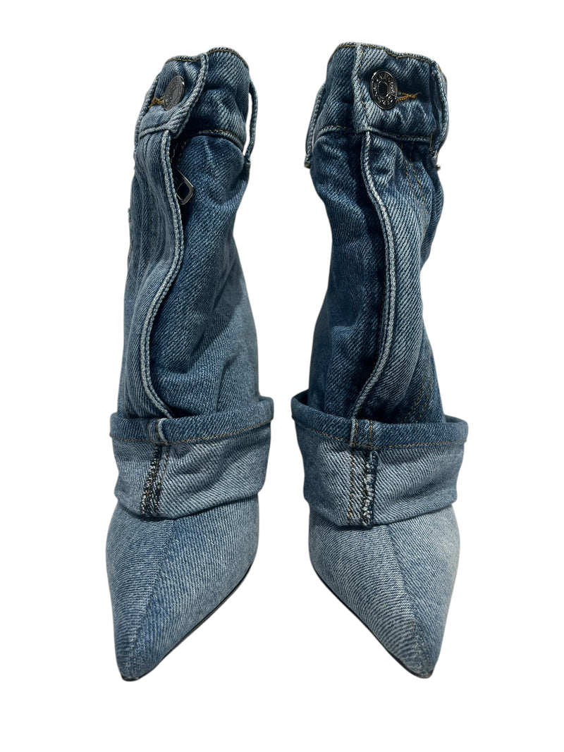 DOLCE&GABBANA/Heels/EU 38/Denim/BLU/DENIM BOOT/HEELS