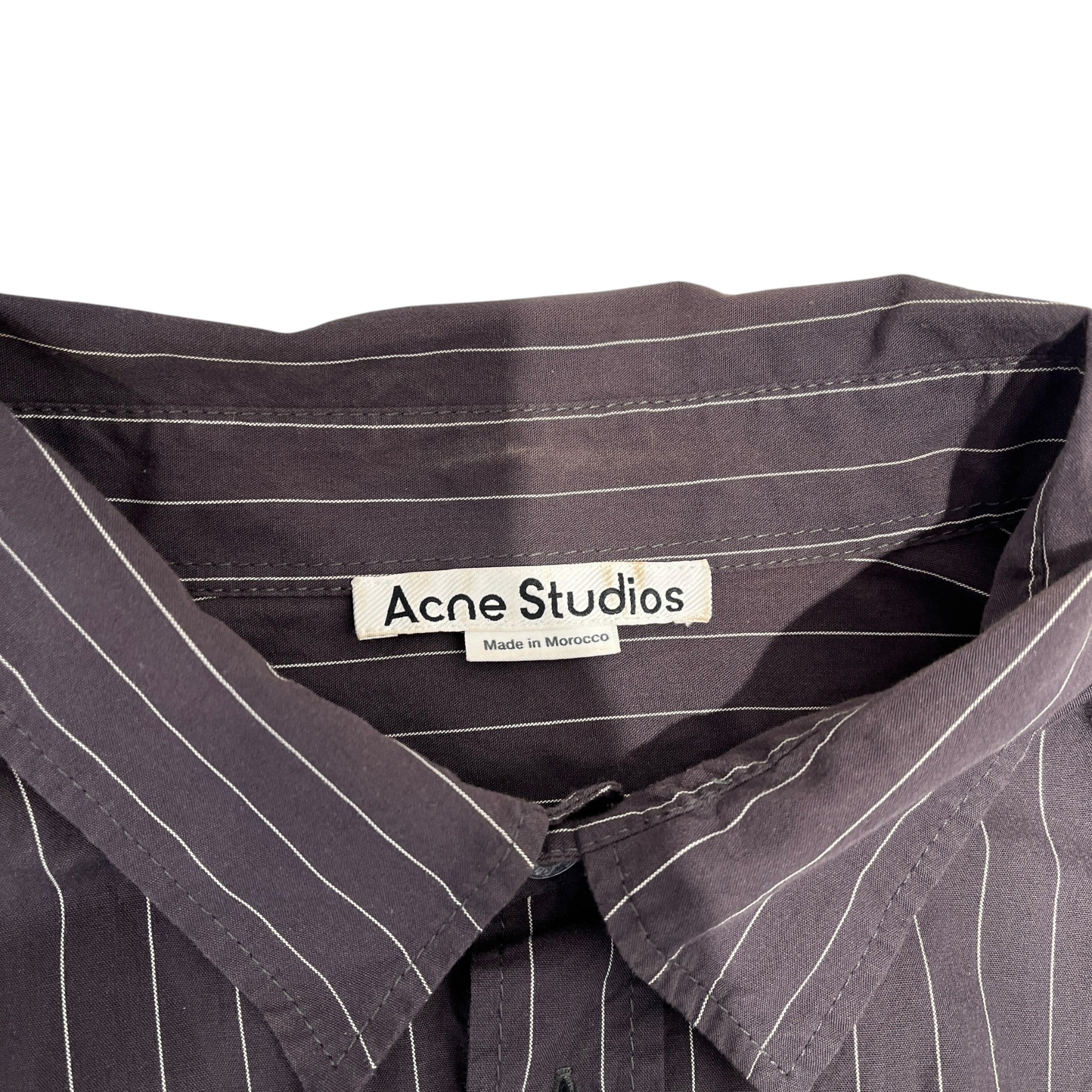 Acne Studios/LS Shirt/XL/Cotton/GRY/Stripe/PINSTRIPE BOW BUTTON DOWN view 3
