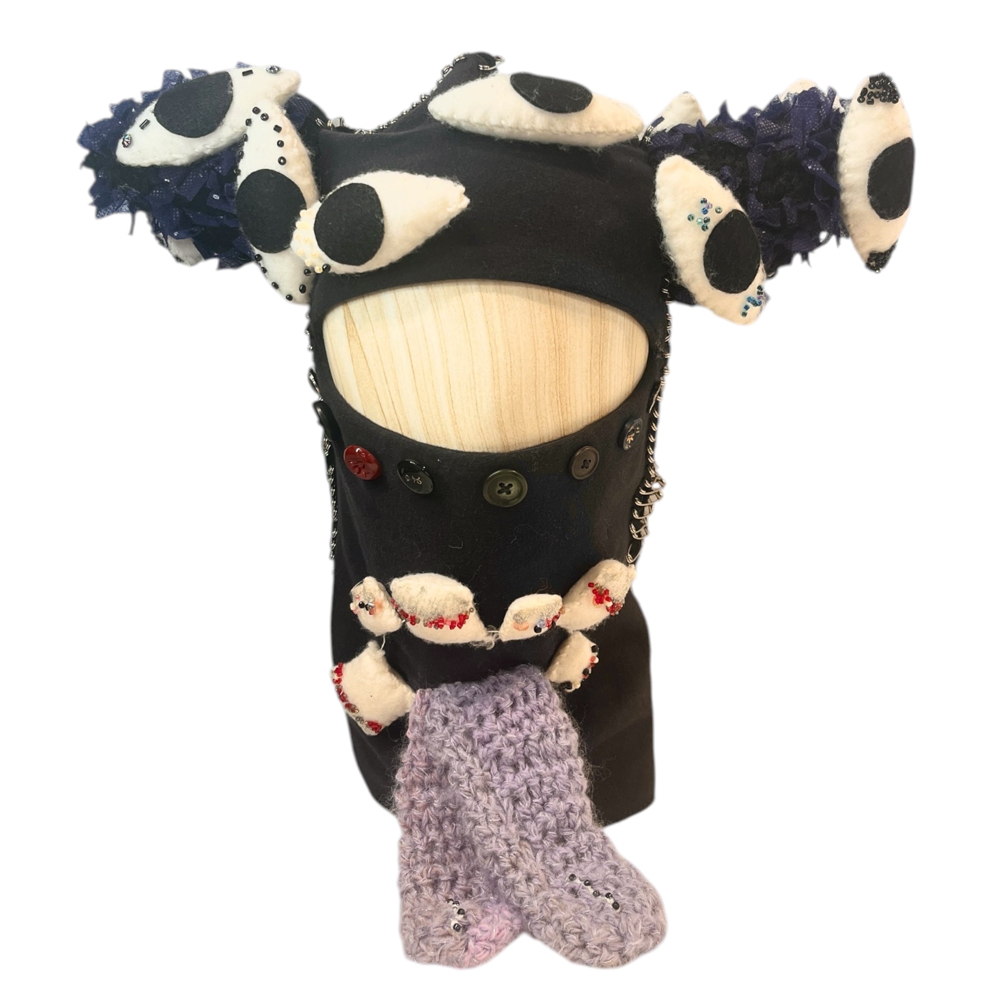 KIDILL/Beanie/All Over Print/Wool/BLK/KIDEVIL MASK view 1