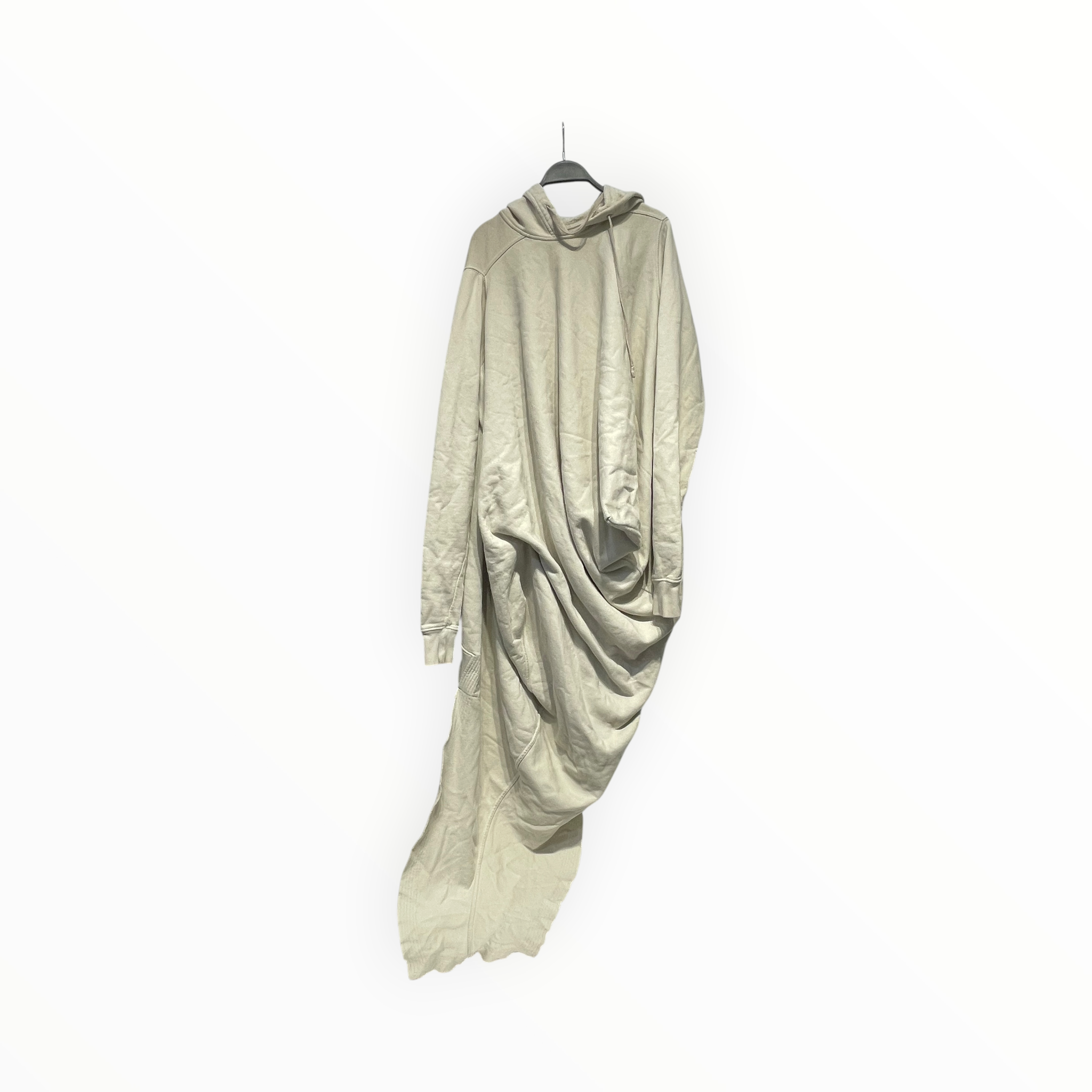 Rick Owens/Hoodie/XS/Cotton/WHT/Long Length/asymmetrical long hoodie view 1