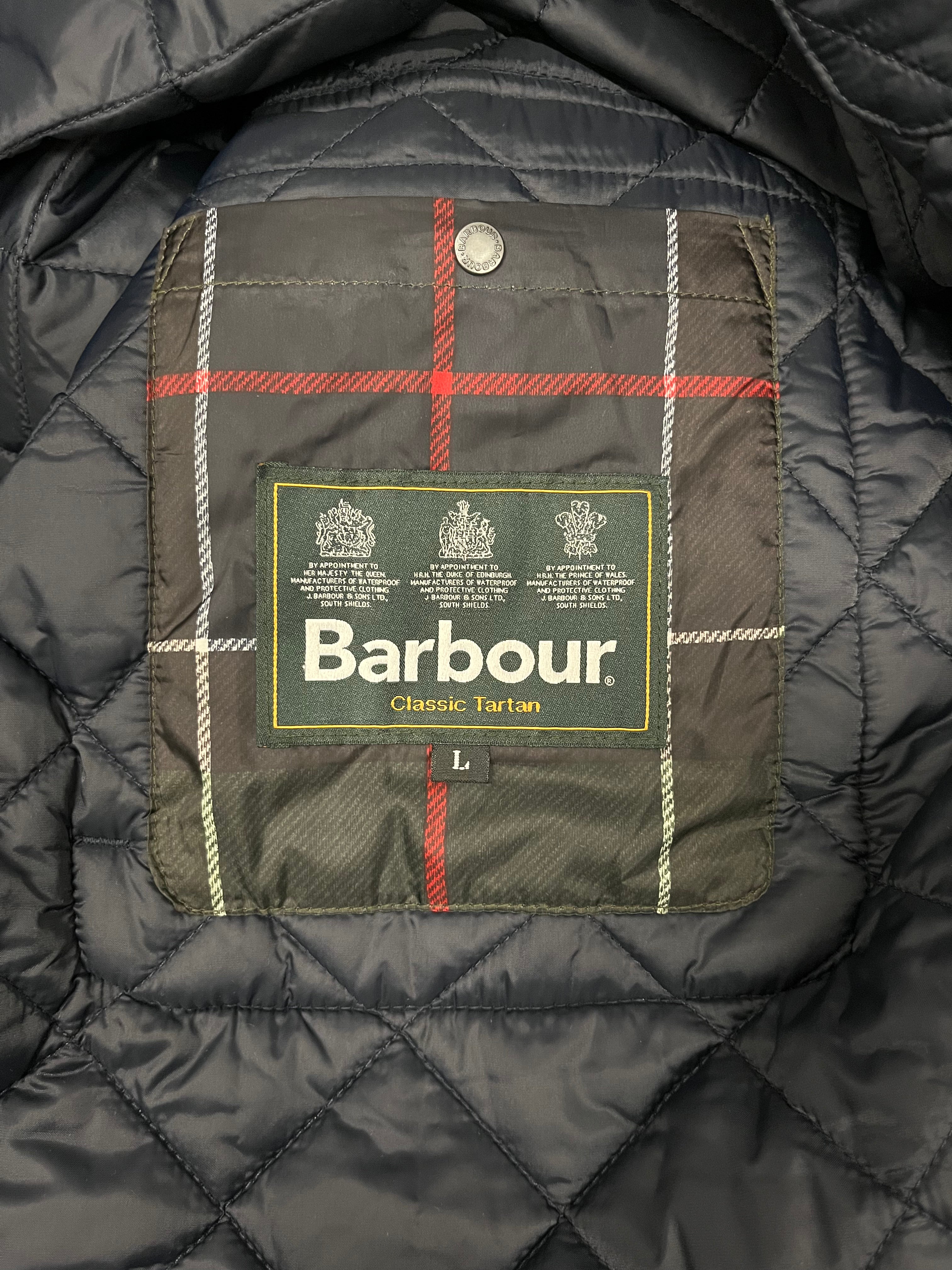 Barbour/Quilted Jkt/L/Polyester/NVY/LONG QUILTED/CORD COLLAR view 4
