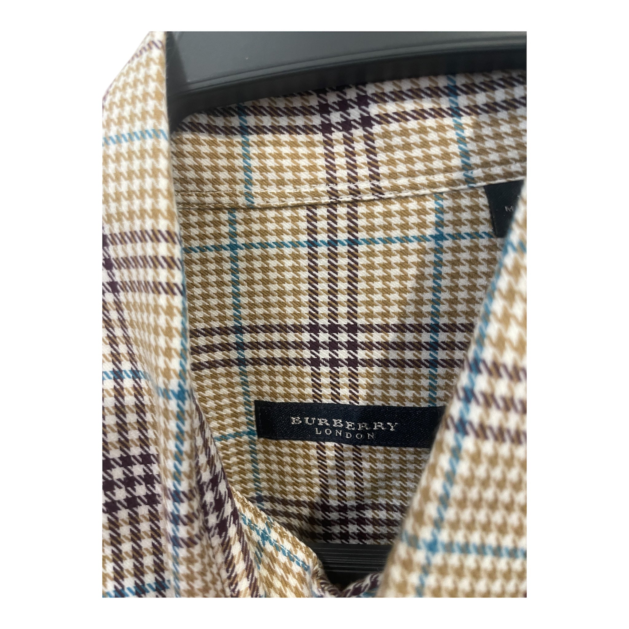 BURBERRYS/LS Shirt/L/Cotton/BEG/Houndstooth Check/BURBERRY BLUE BROWN TAN view 3