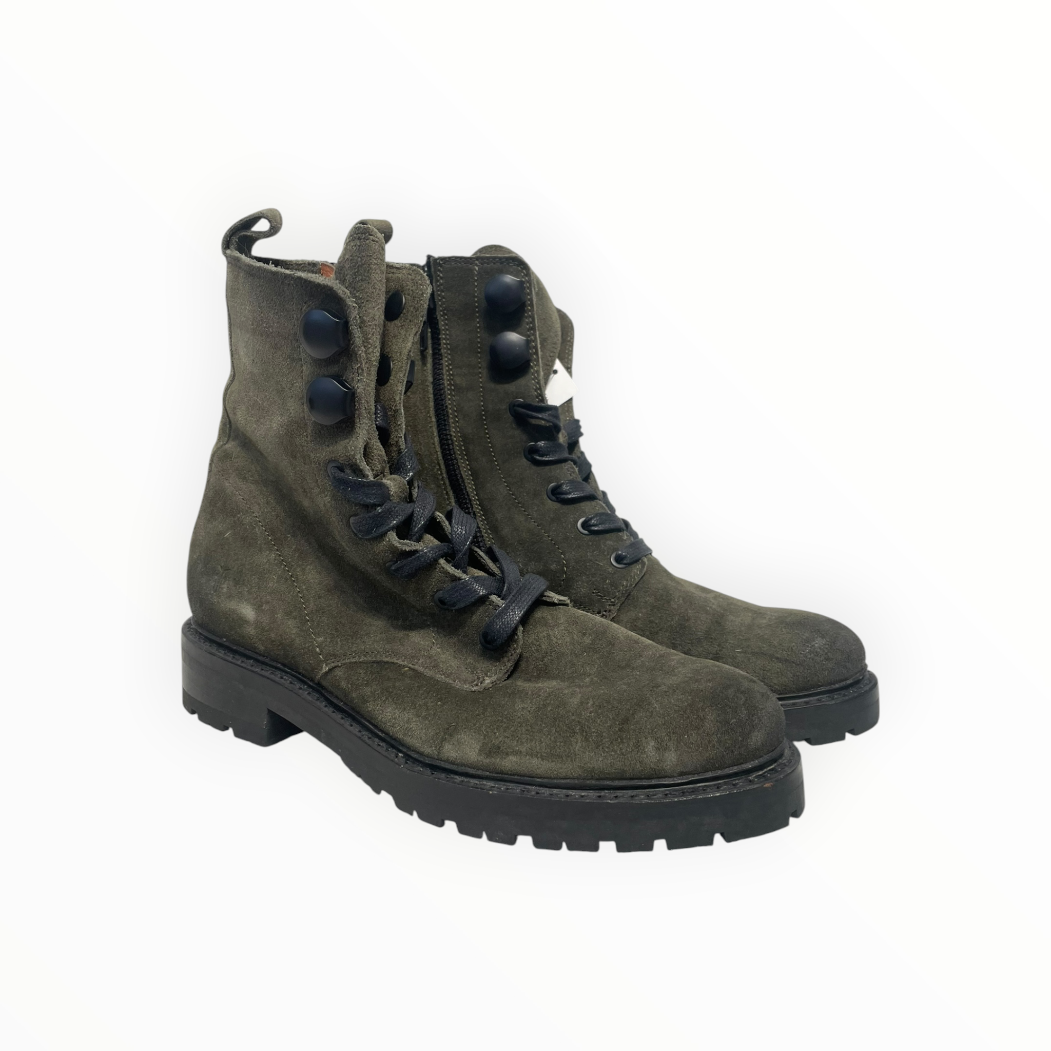 FRYE/Boots/US 8.5/Suede/GRN/LACE UP GREEN SUADE BOOTS view 1