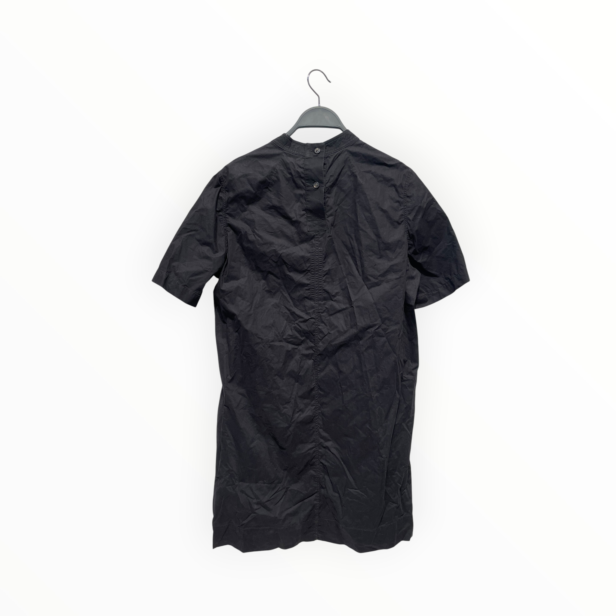 Rick Owens/Polo Shirt/38/Cotton/BLK/Long Length/no collar view 1
