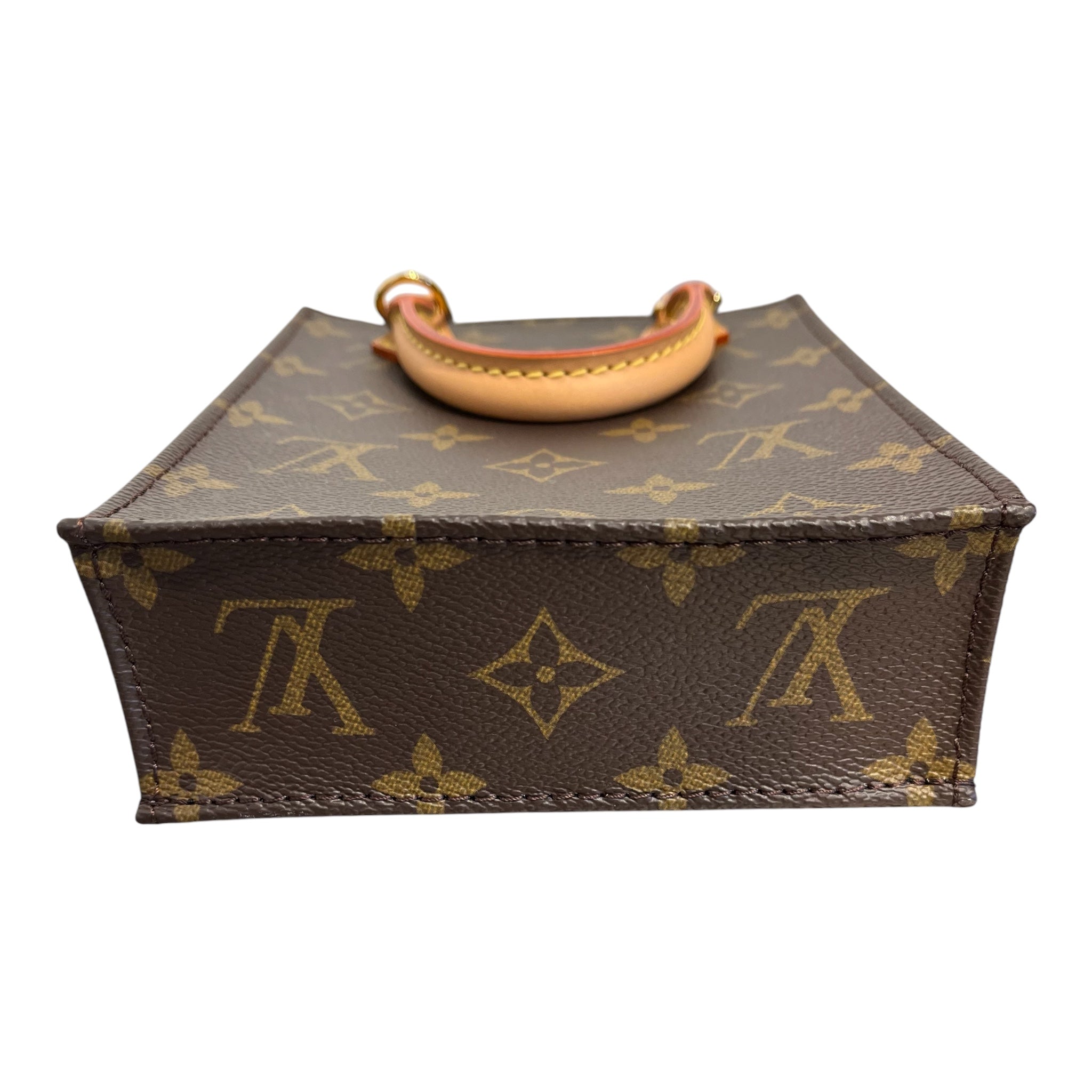 LOUIS VUITTON/Hand Bag/Monogram/Leather/BRW/Petit Sac Plat view 3