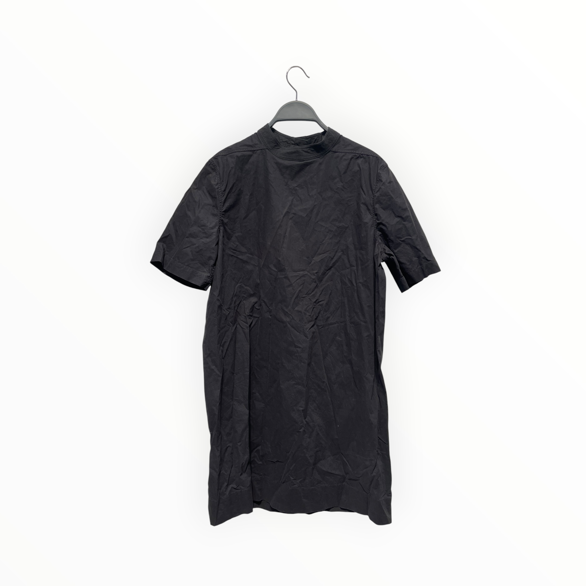 Rick Owens/Polo Shirt/38/Cotton/BLK/Long Length/no collar view 2