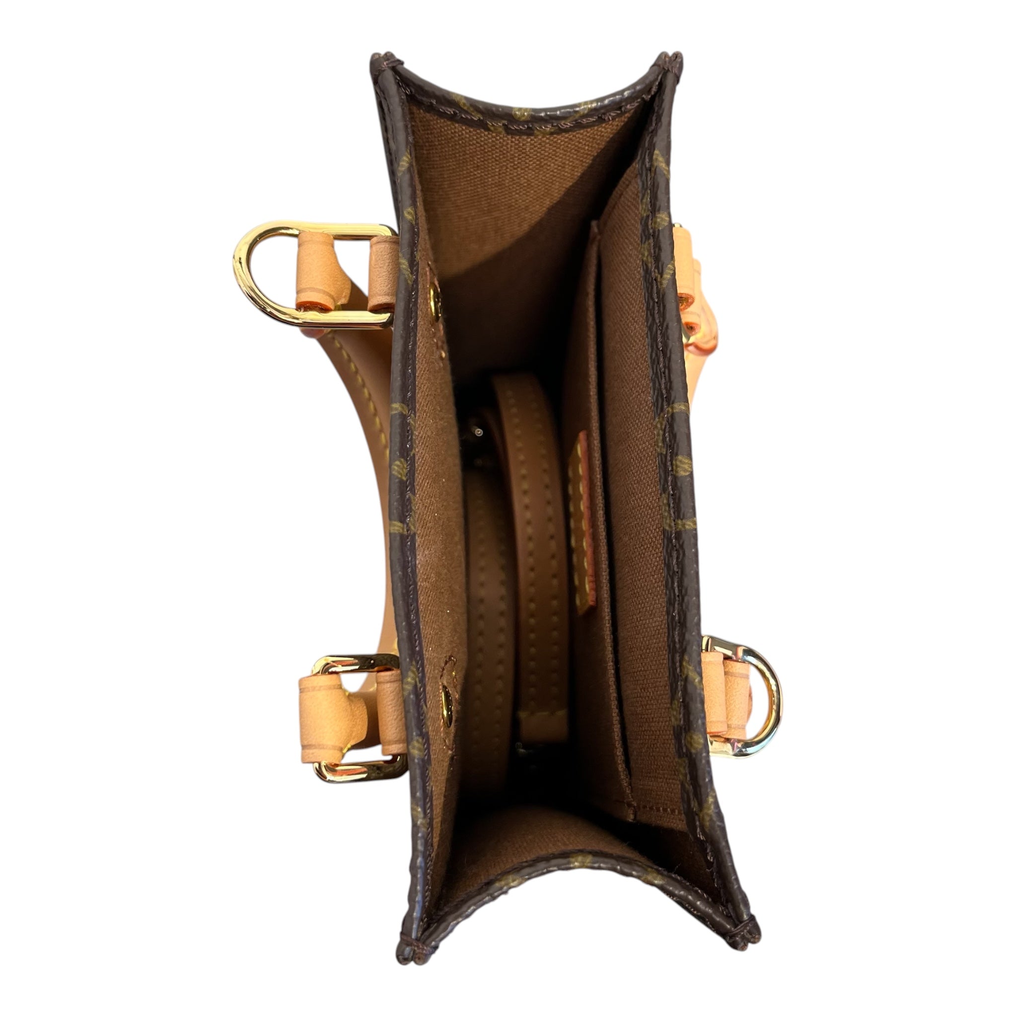 LOUIS VUITTON/Hand Bag/Monogram/Leather/BRW/Petit Sac Plat view 4