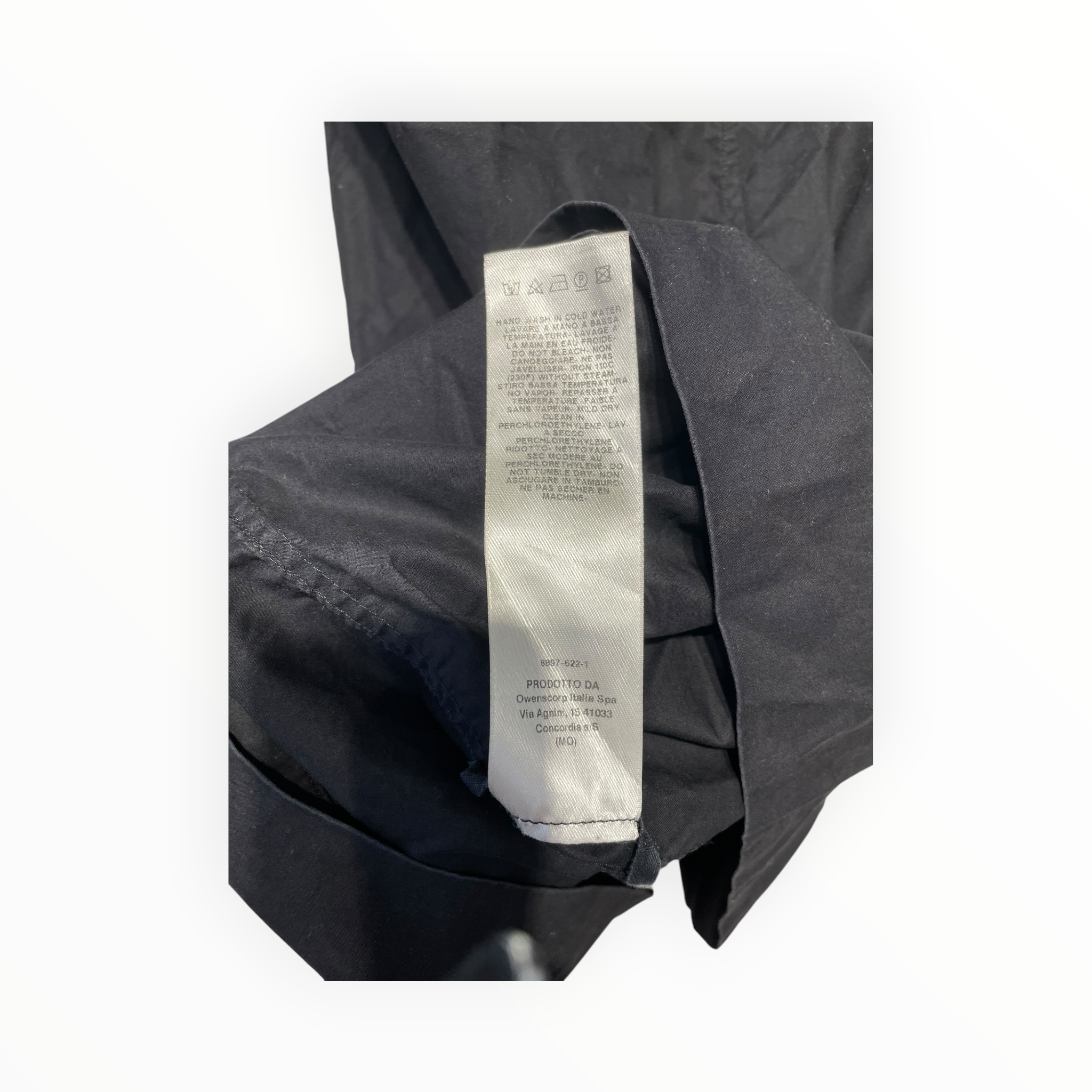 Rick Owens/Polo Shirt/38/Cotton/BLK/Long Length/no collar view 4
