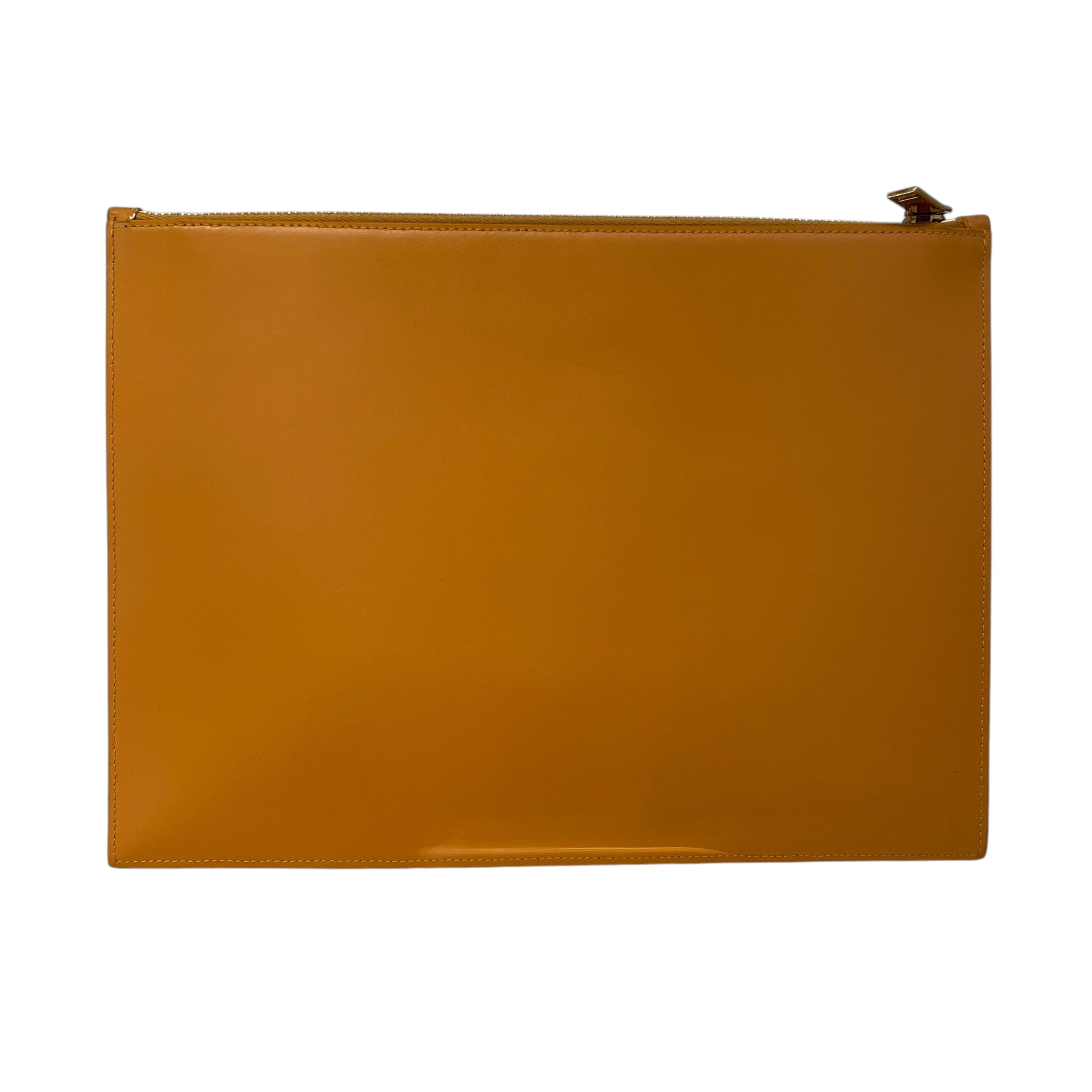 SAINT LAURENT/Pouch/Leather/YEL/smooth calfskin zip pouch view 1