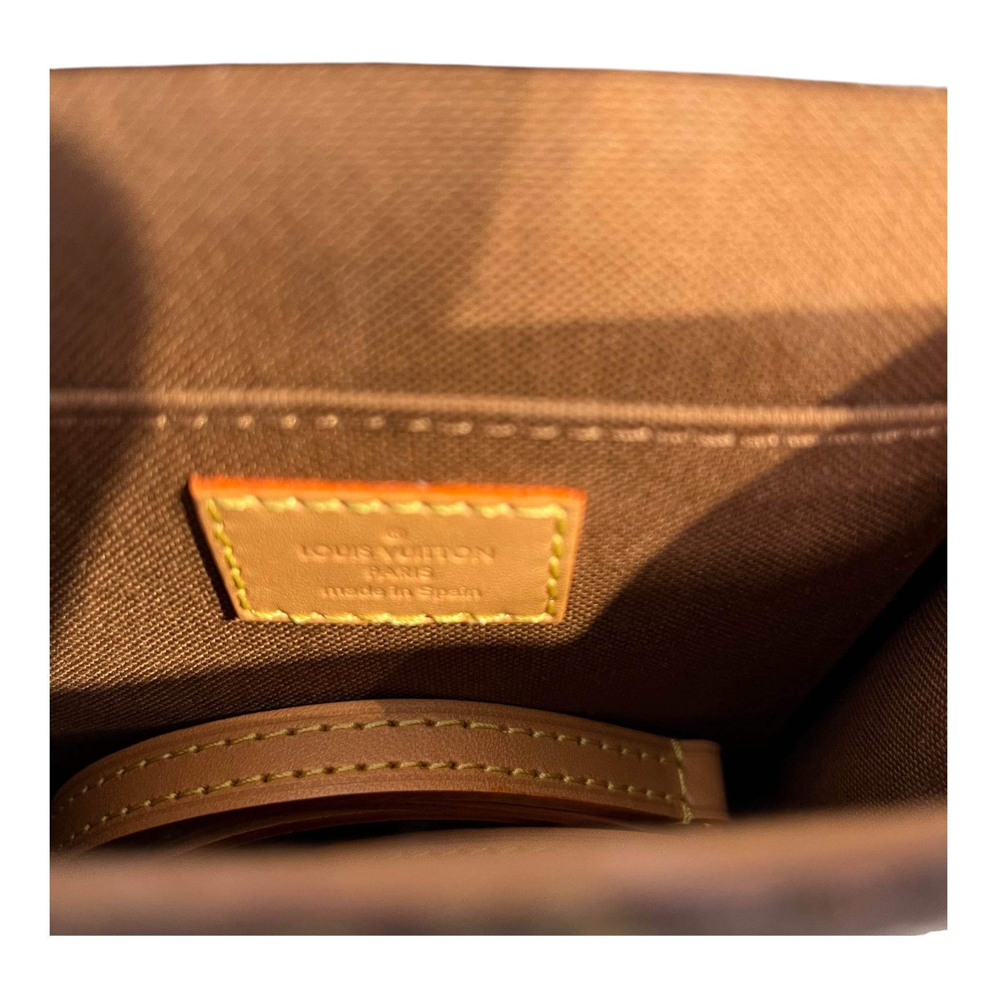LOUIS VUITTON/Hand Bag/Monogram/Leather/BRW/Petit Sac Plat view 5