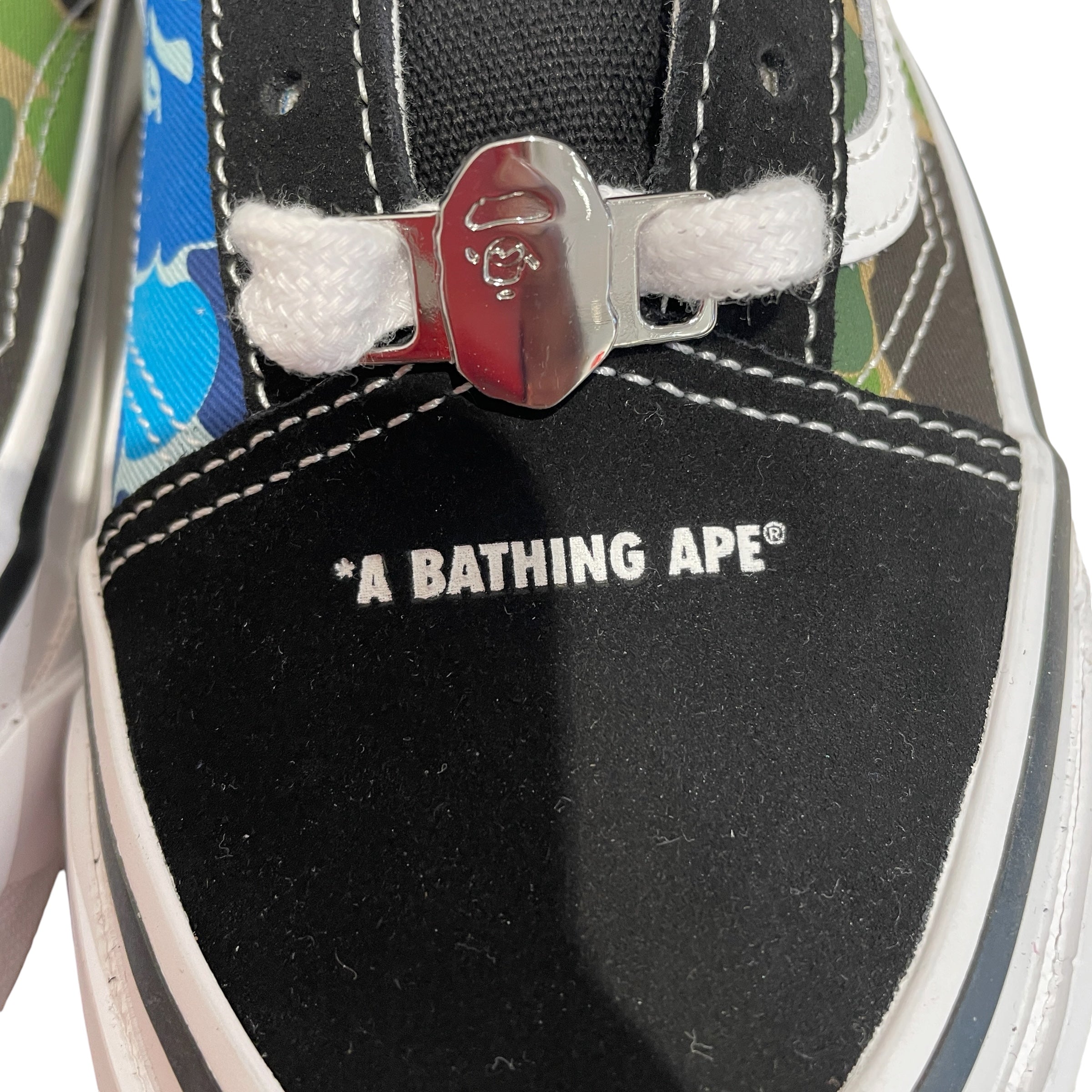 BAPE STA!/VANS/Low-Sneakers/US 8/Camouflage/Leather/BLK/OLD SKOOL view 4