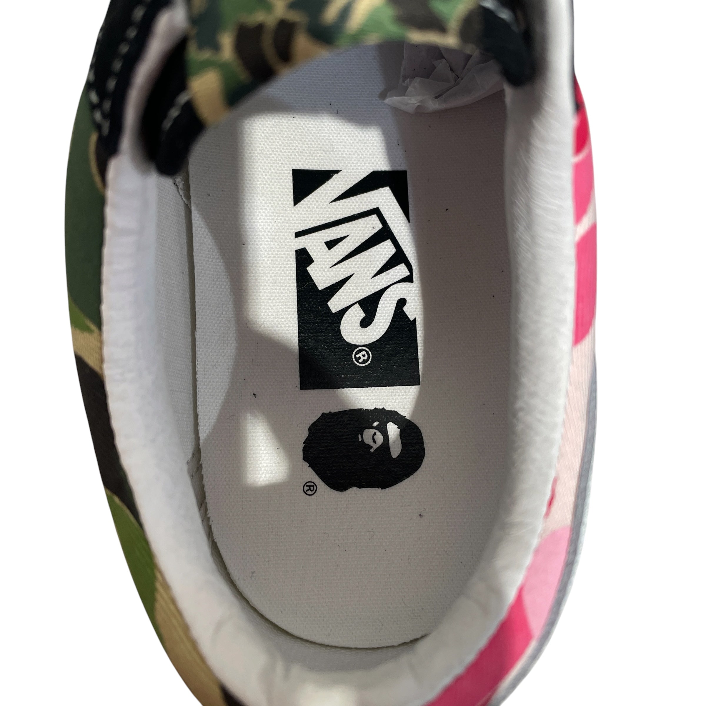 BAPE STA!/VANS/Low-Sneakers/US 8/Camouflage/Leather/BLK/OLD SKOOL view 6