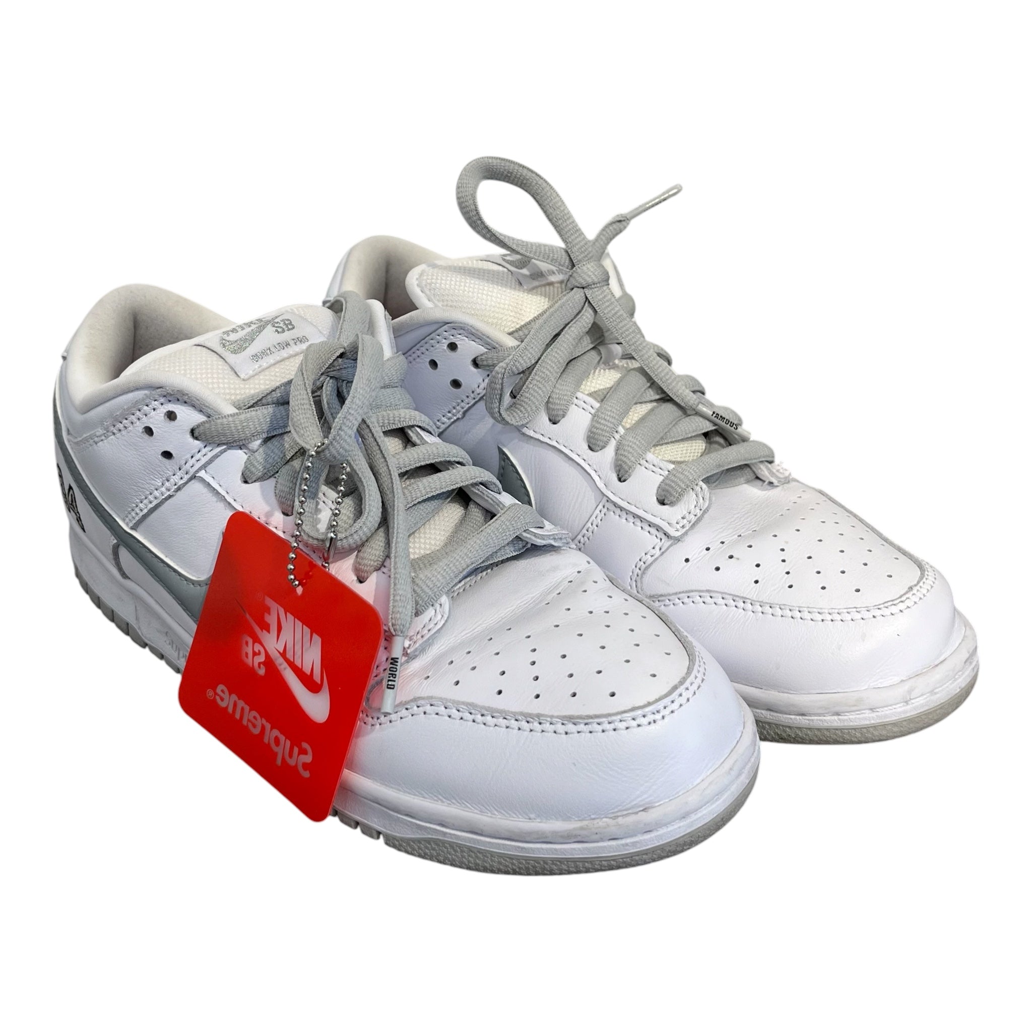 Supreme/NIKE/Low-Sneakers/US 8/Leather/WHT/supreme 94 white dunks view 1