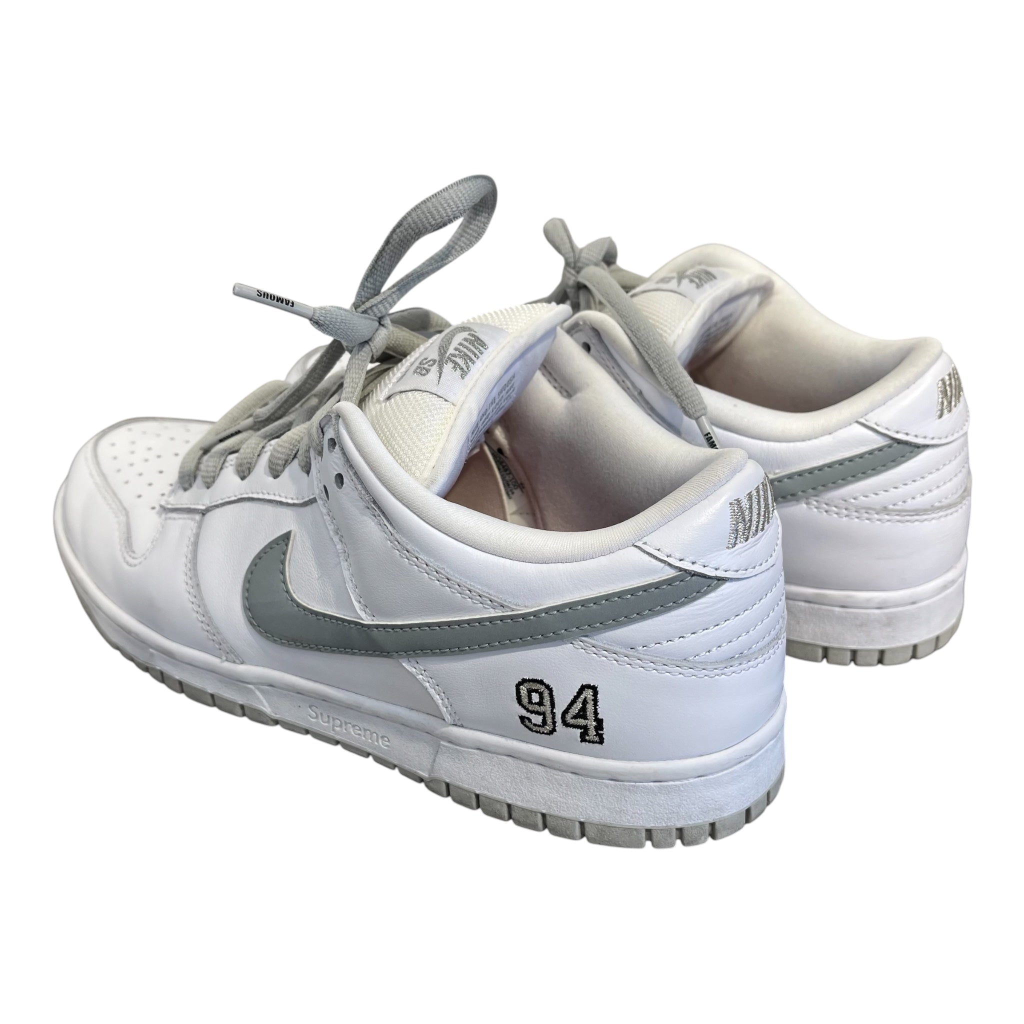 Supreme/NIKE/Low-Sneakers/US 8/Leather/WHT/supreme 94 white dunks view 2