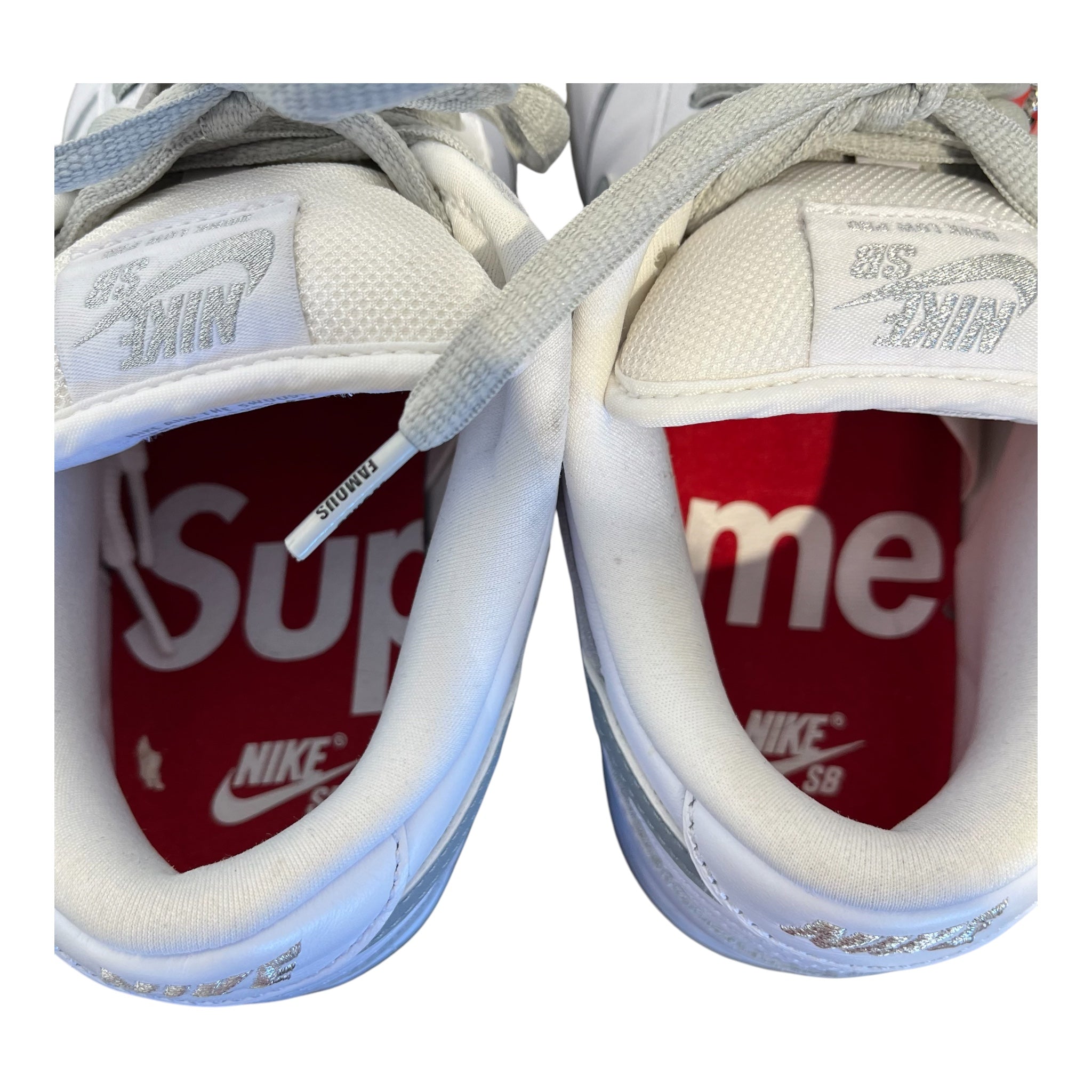 Supreme/NIKE/Low-Sneakers/US 8/Leather/WHT/supreme 94 white dunks view 3