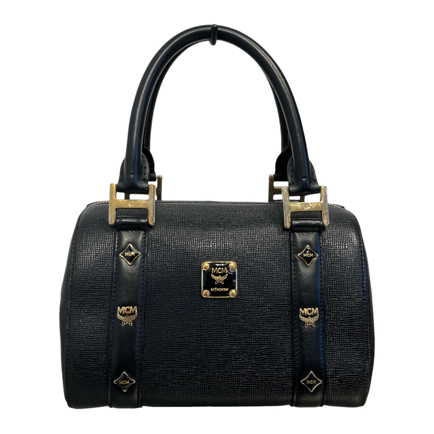 MCM/Hand Bag/Leather/BLK/MINI BOSTON TOP HANDLE BAG view 1