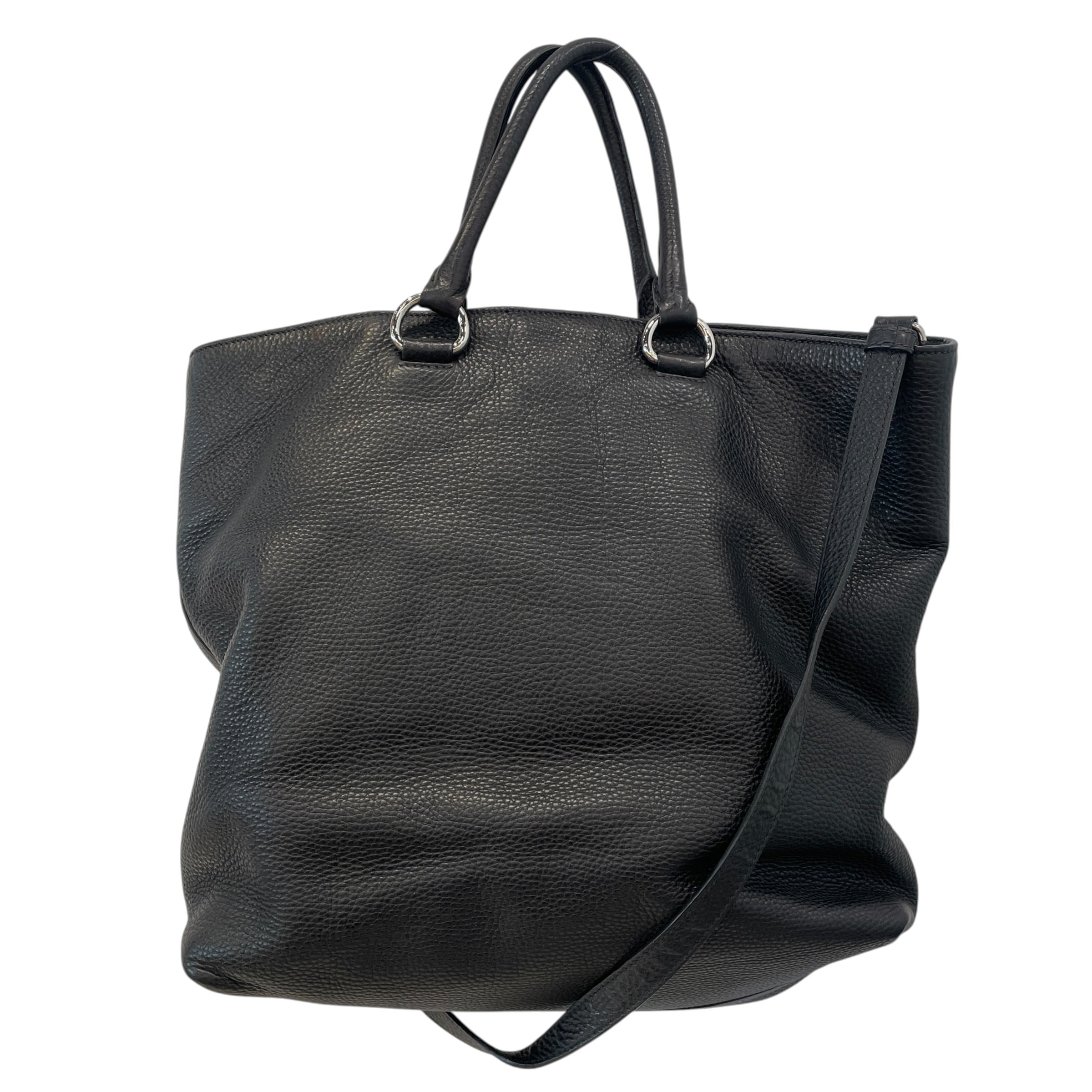PRADA/Tote Bag/Leather/BLK/Vitello Daino pebbled leather view 2