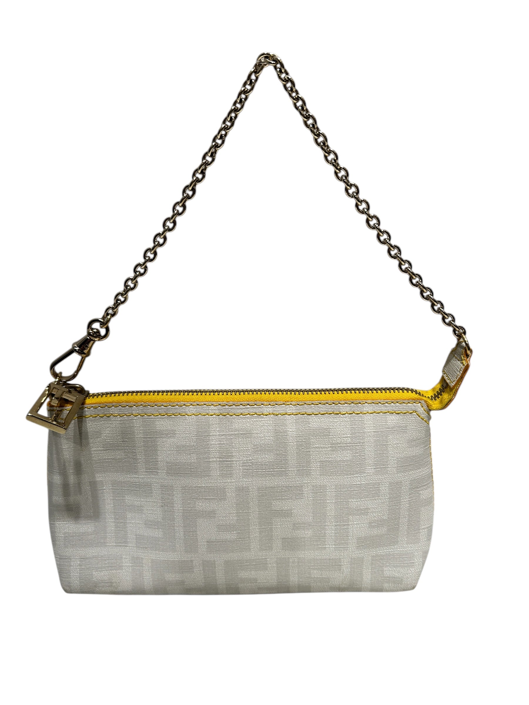 FENDI/Pouch/Monogram/Leather/WHT/ZUCCA CHAIN view 1