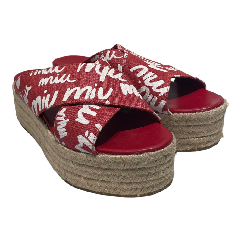 MIU MIU/Sandals/EU 40/Cotton/RED/