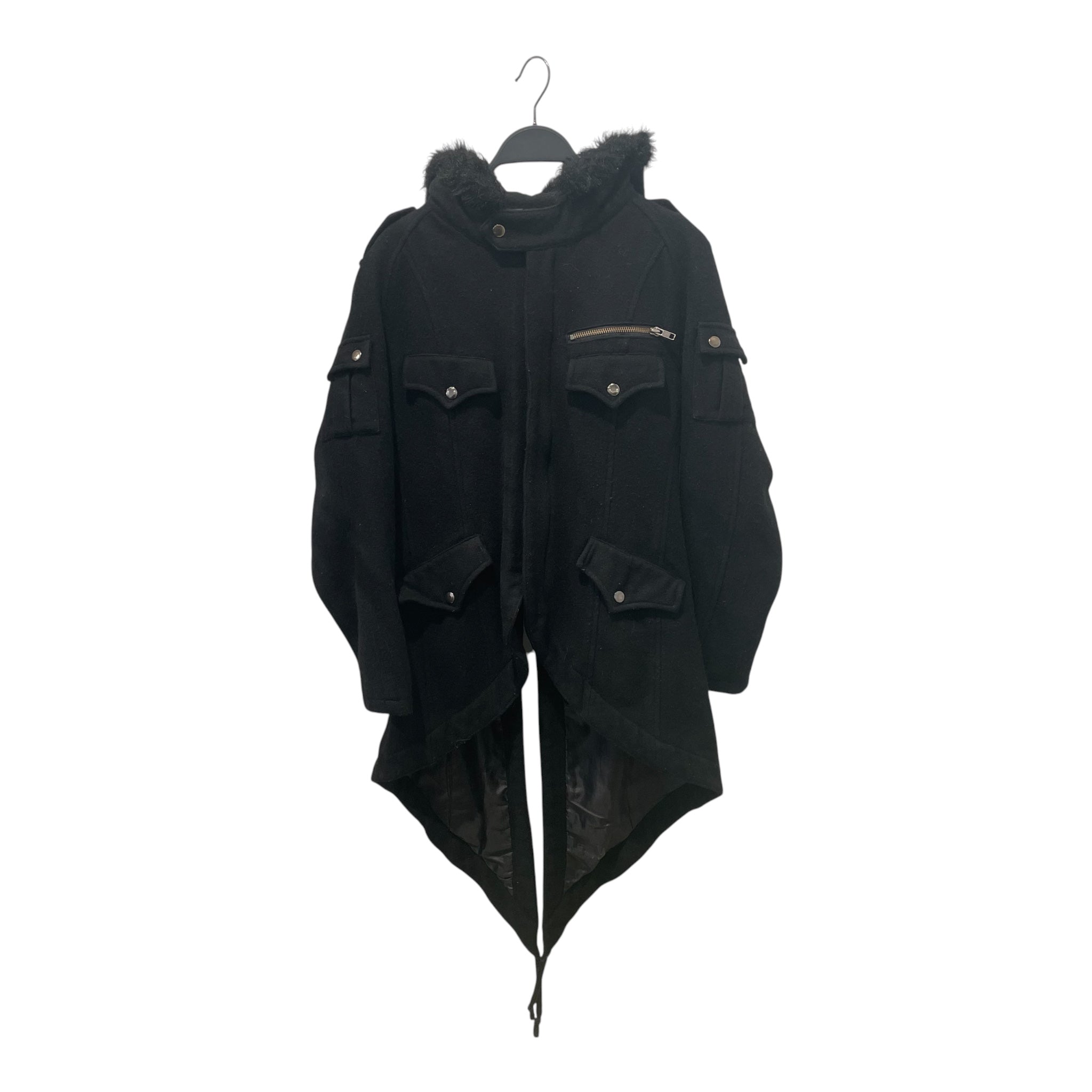 BLACK PEACE NOW/Jacket/M/Wool/BLK/FZY HOOD 4 PKT W CTTAIL view 1