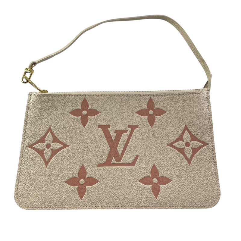 LOUIS VUITTON/Pouch/Monogram/Leather/CRM/PNK FLOWERS