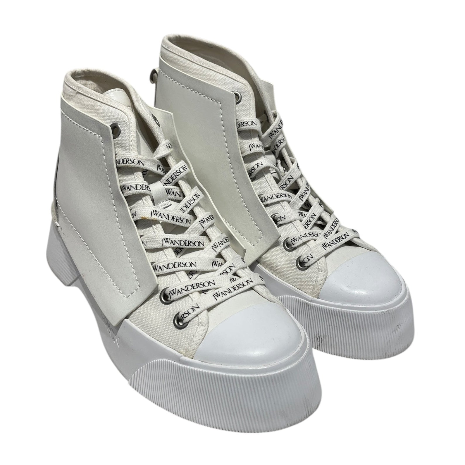 JW ANDERSON(J.W.ANDERSON)/Hi-Sneakers/US 7/Leather/WHT/Patent/Panel High Top Sneakers view 1
