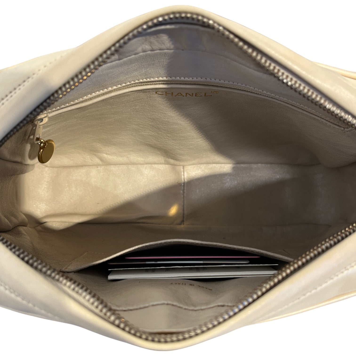 CHANEL/Hand Bag/Leather/CRM/CC camera bag view 4