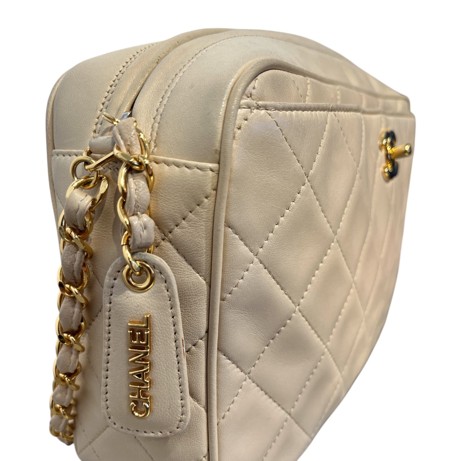 CHANEL/Hand Bag/Leather/CRM/CC camera bag view 6