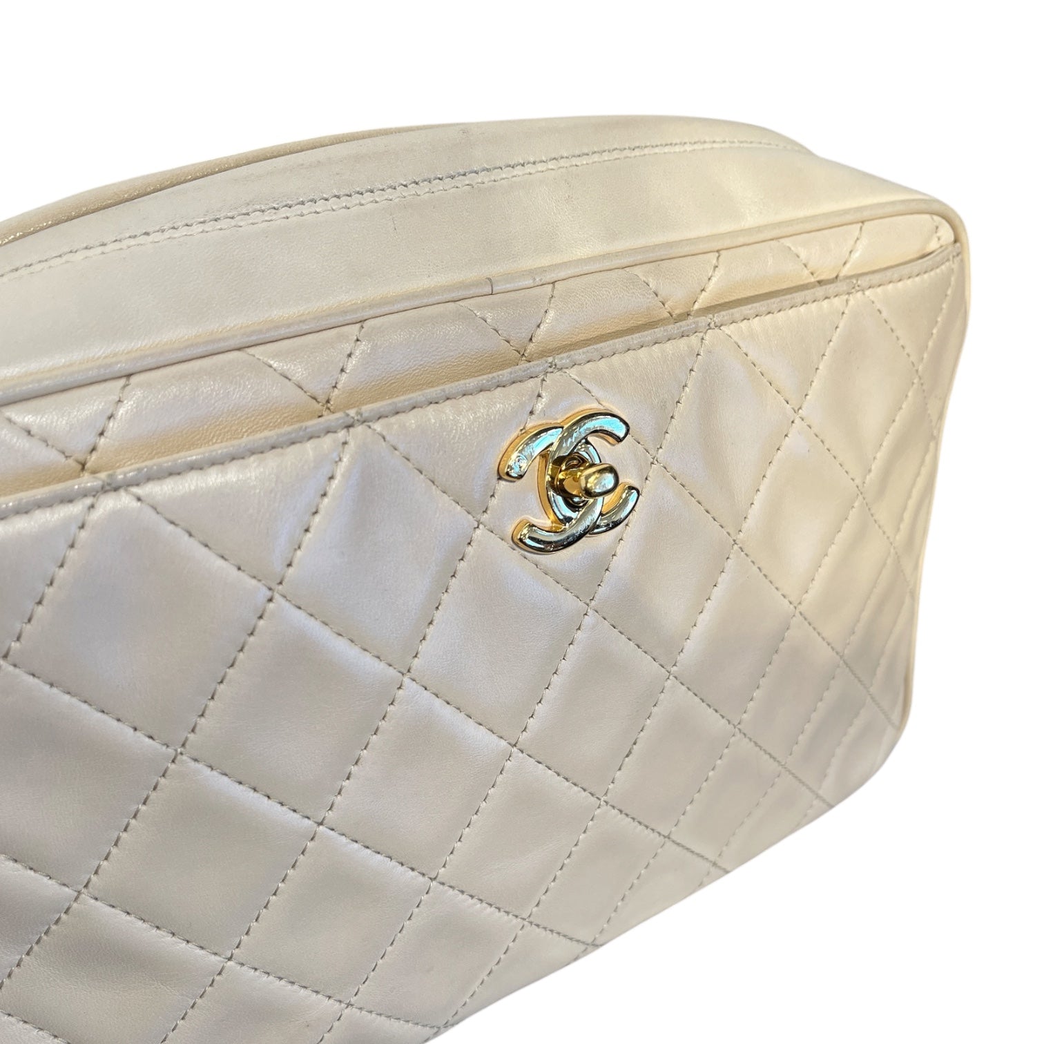 CHANEL/Hand Bag/Leather/CRM/CC camera bag view 7