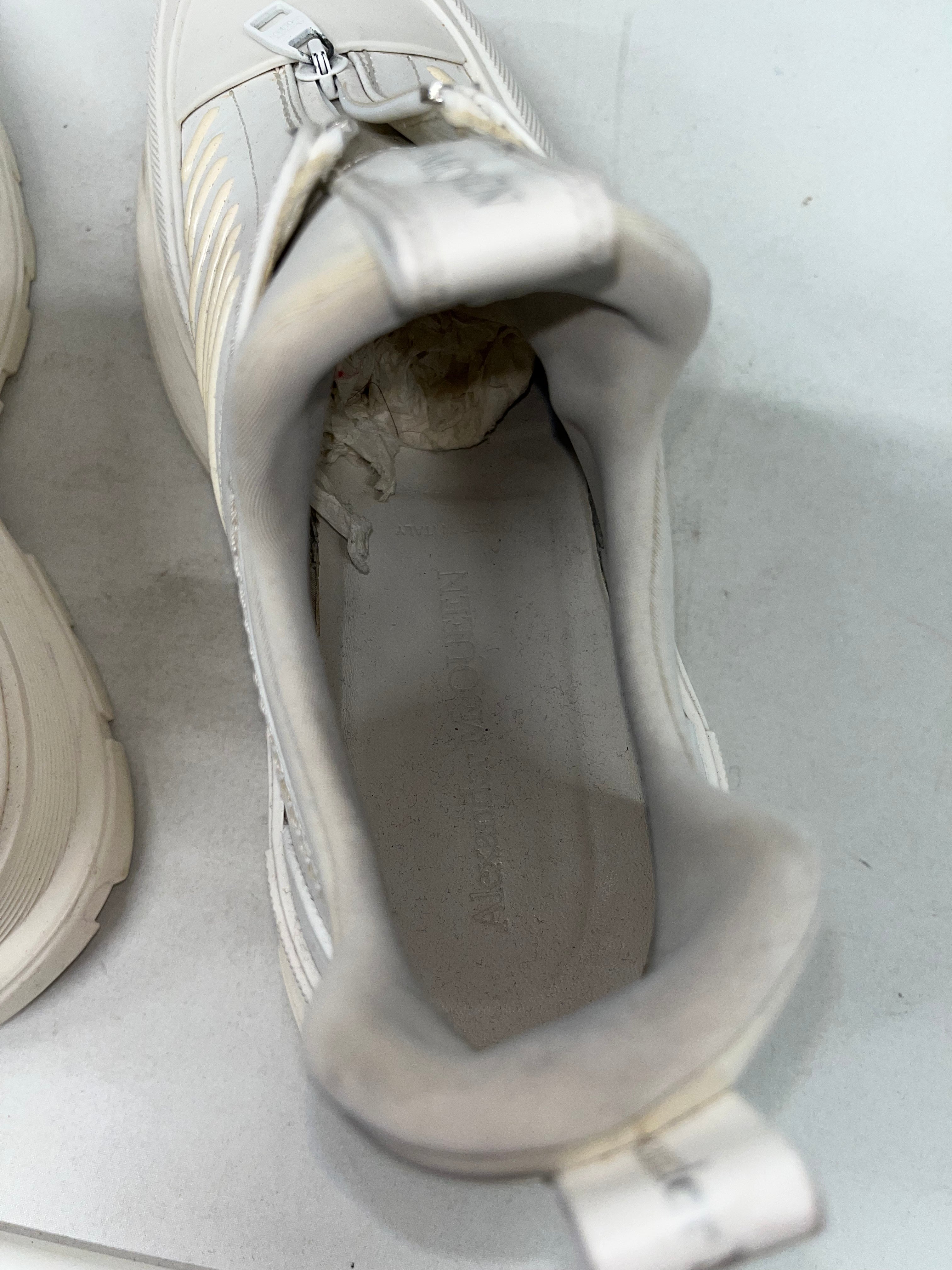 Alexander McQueen/Hi-Sneakers/EU 42/Leather/WHT/PLATFORM, FRONT ZIP CLOSURE view 3