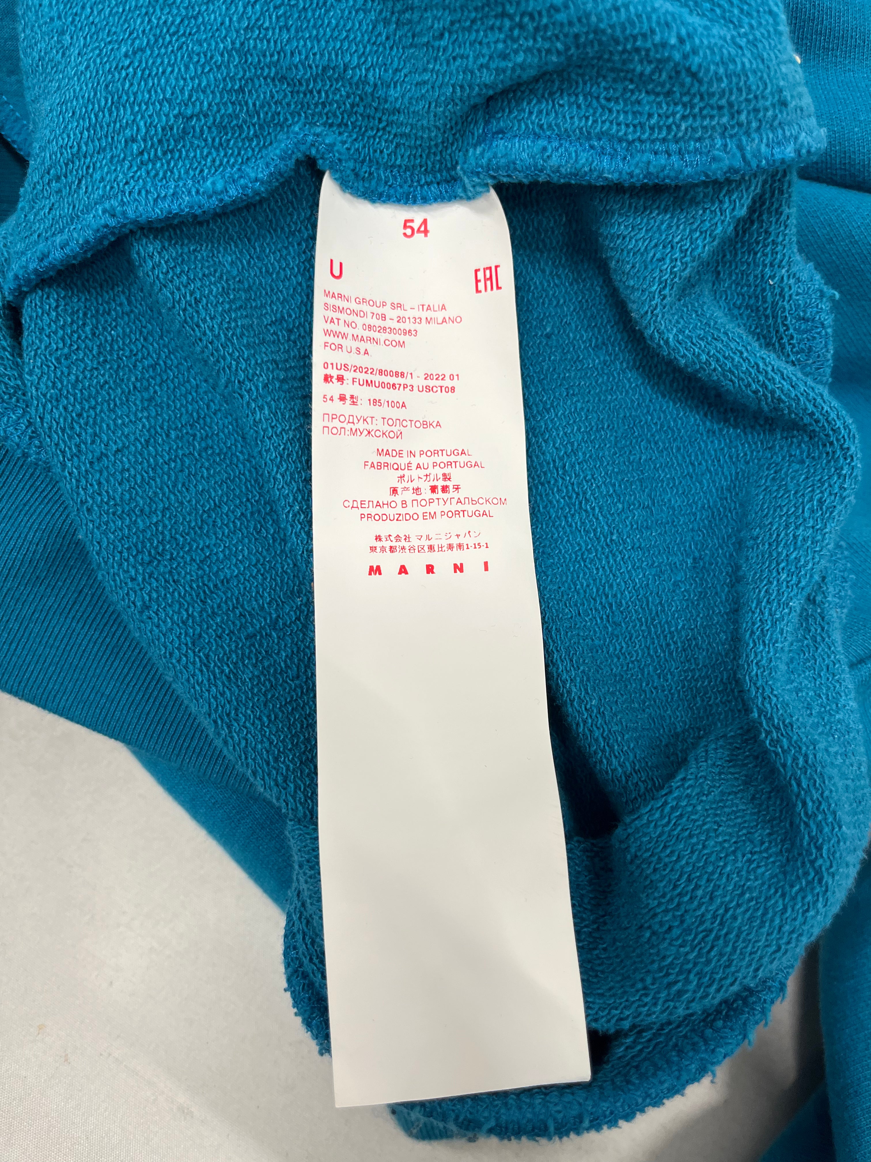MARNI/Hoodie/56/Cotton/BLU/Oversize/FLOWER HOODIE view 4