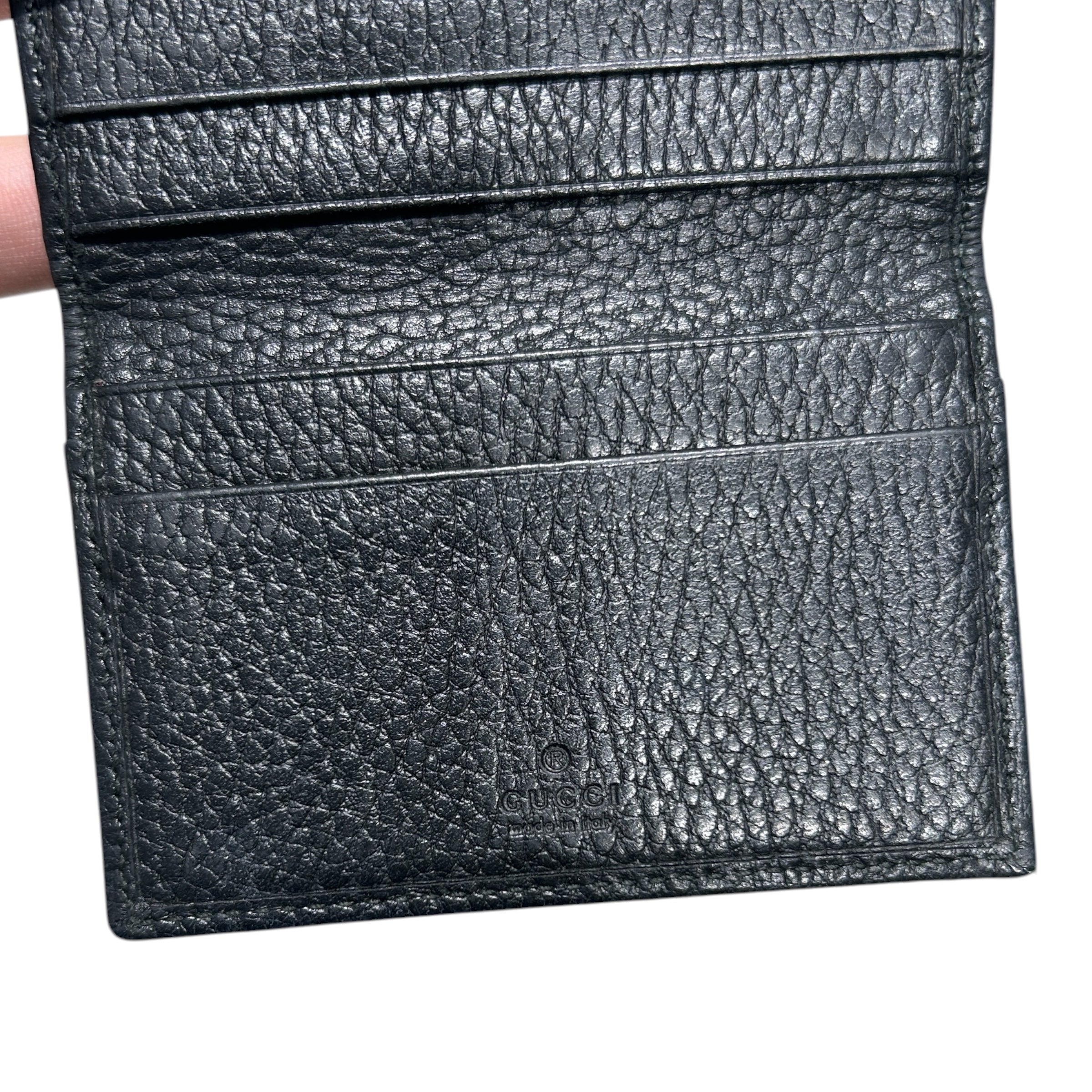 GUCCI/Card Case/Leather/BLK/GOLD GG FRNT BIFOLD CARDHLDER view 3