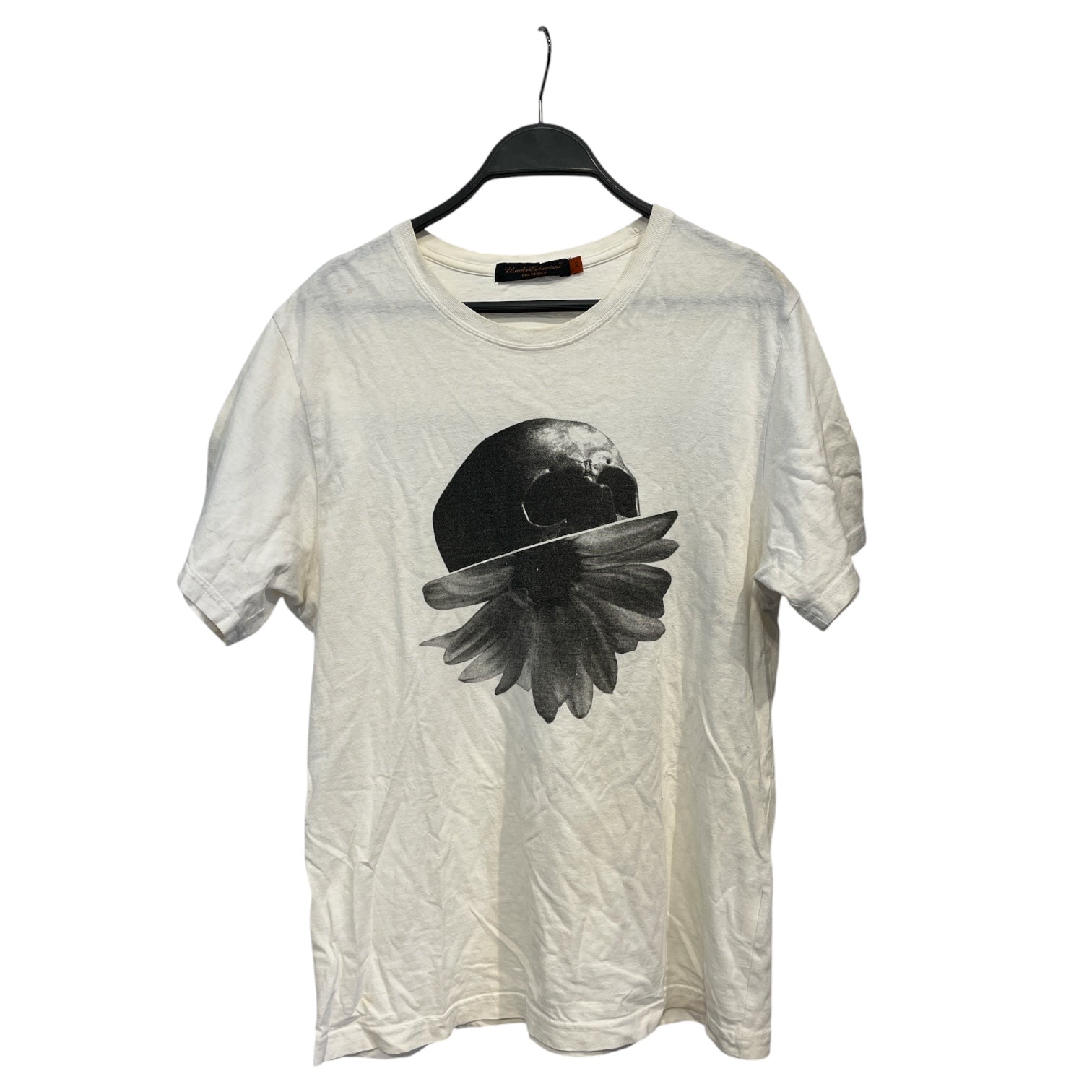 UNDERCOVERISM/T-Shirt/2/Cotton/WHT/skull & flower split tee view 1