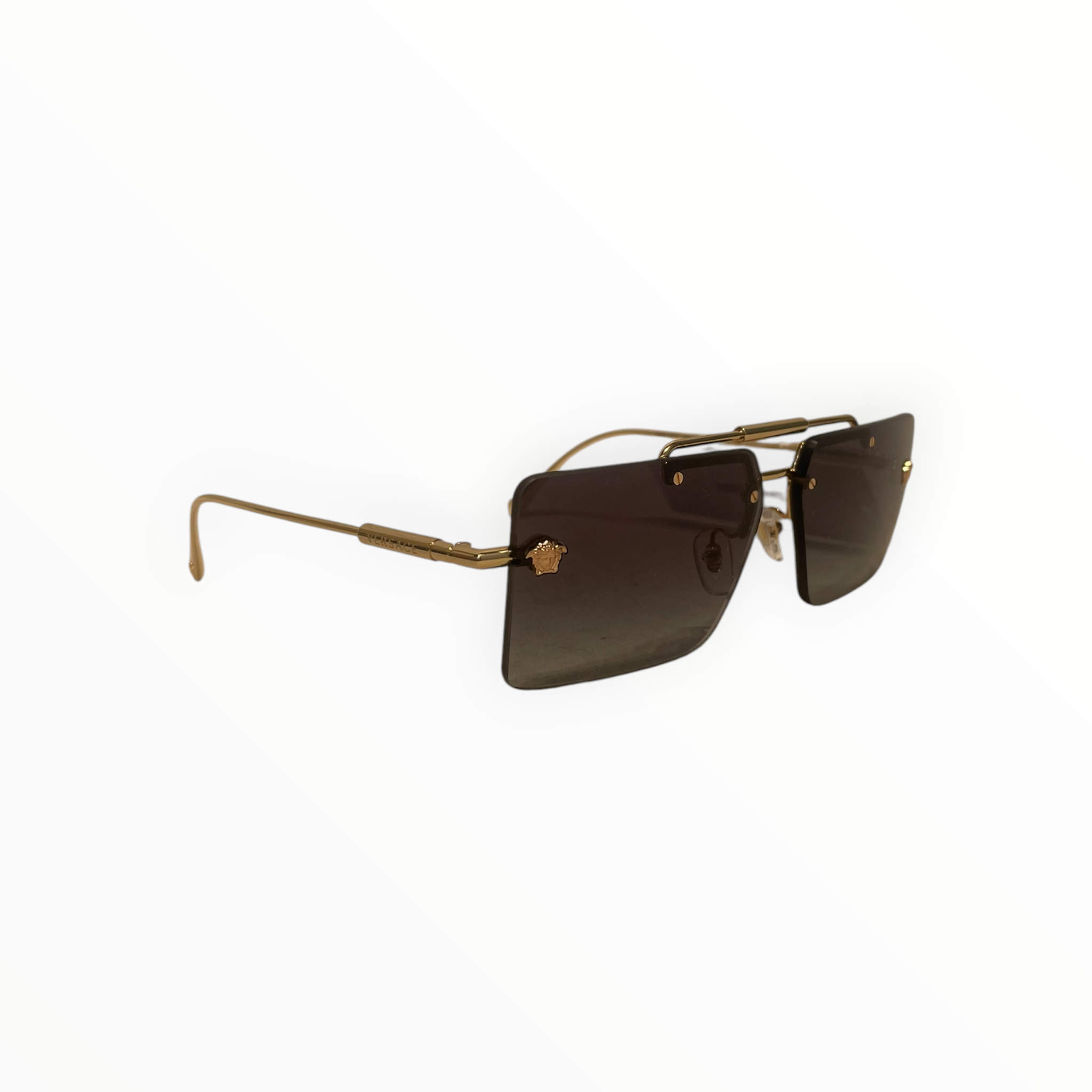 VERSACE/Sunglasses/Metal/BLK/M's/RECTANGLE RIMLESS SUNGLASSES view 2