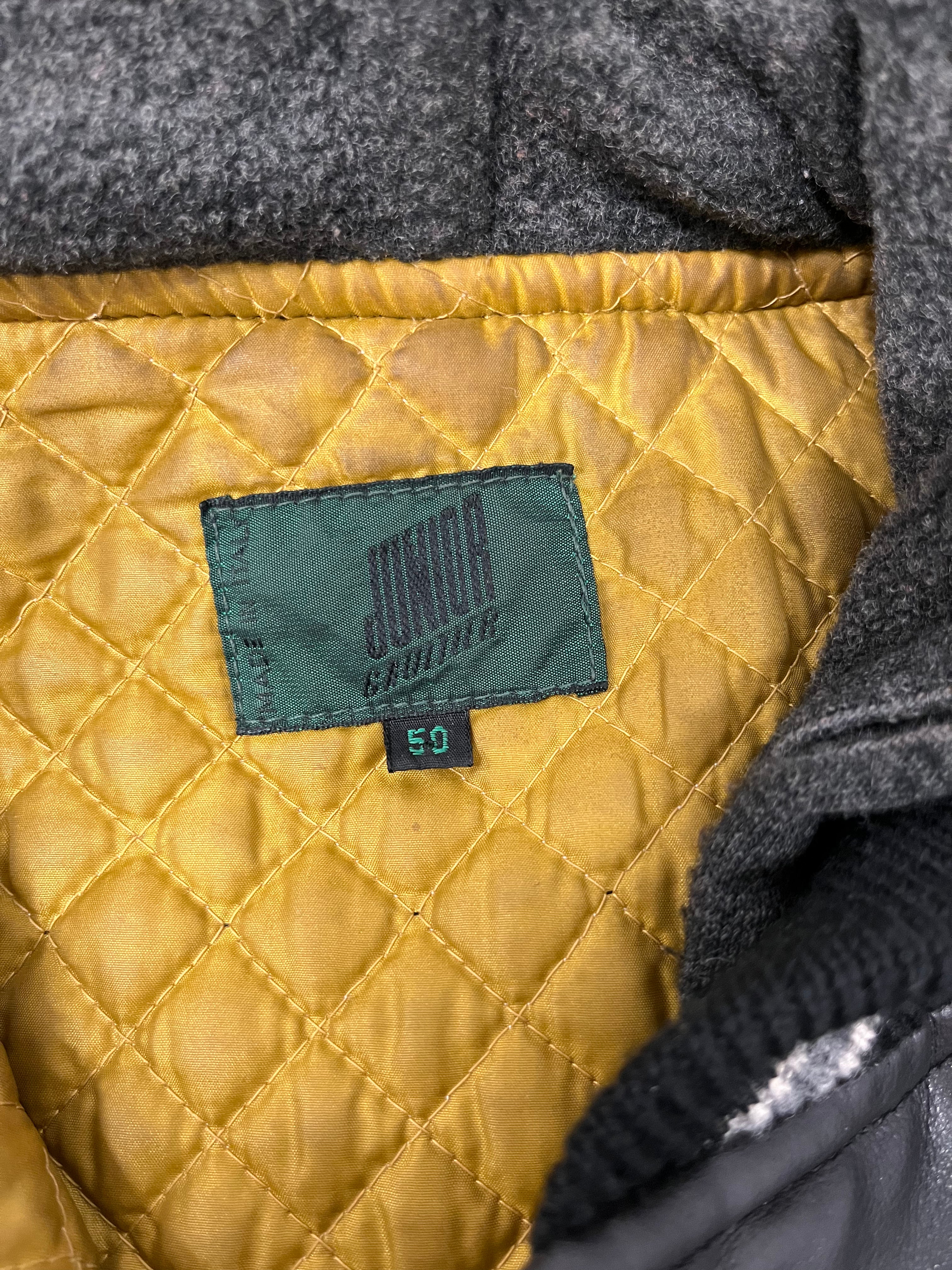 JUNIOR GAULTIER/Puffer Jkt/50/Leather/BLK/Stripe/LEATHER HOODED BOMBER view 3