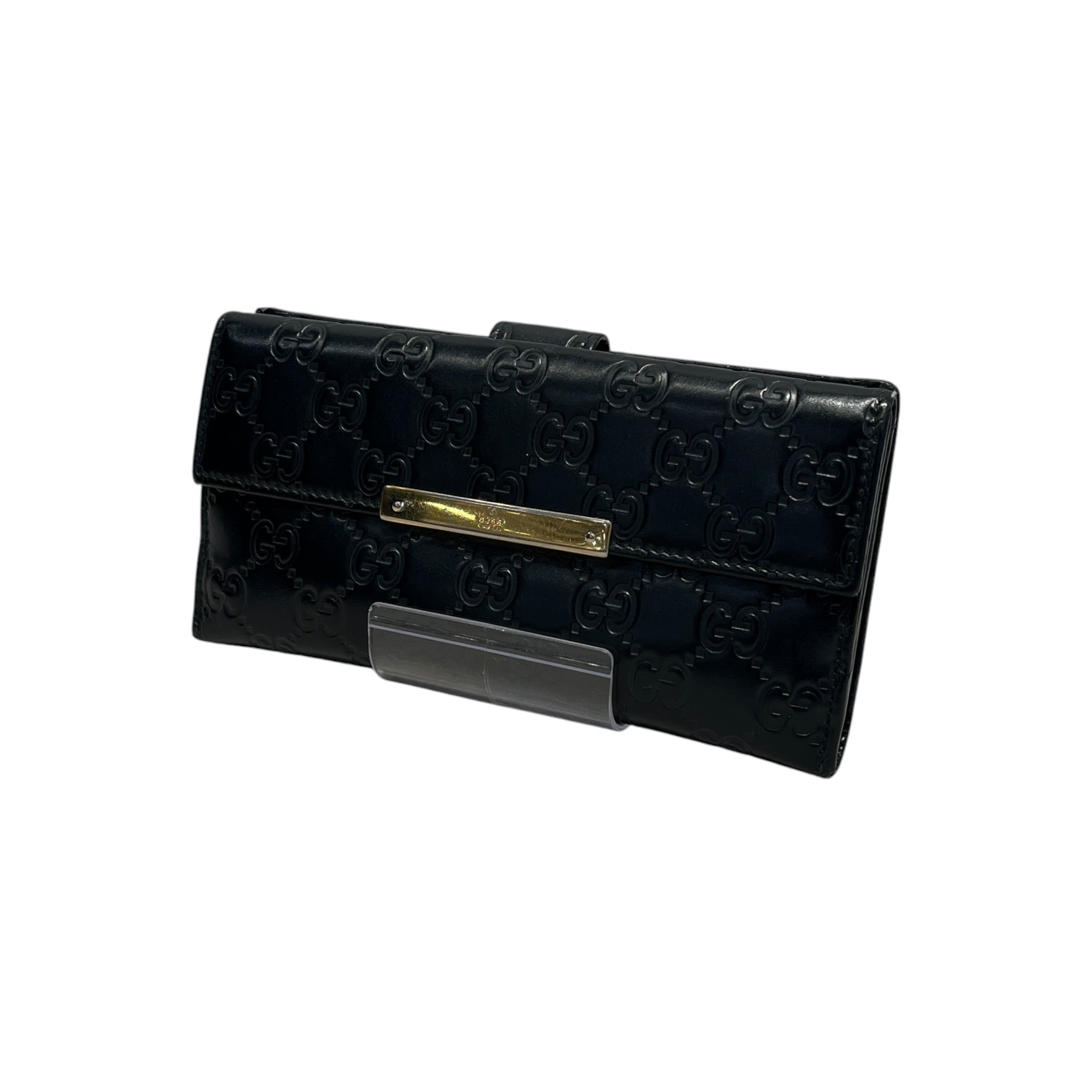 GUCCI/Long Wallet/Leather/BLK/L's/Guccisima view 1