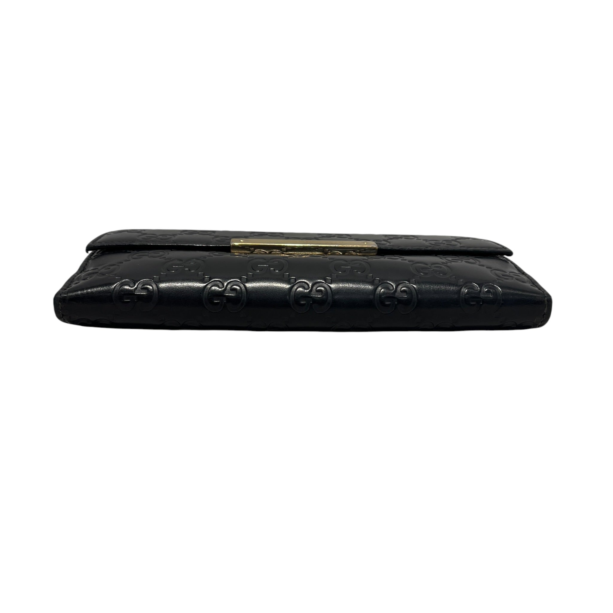 GUCCI/Long Wallet/Leather/BLK/L's/Guccisima view 3